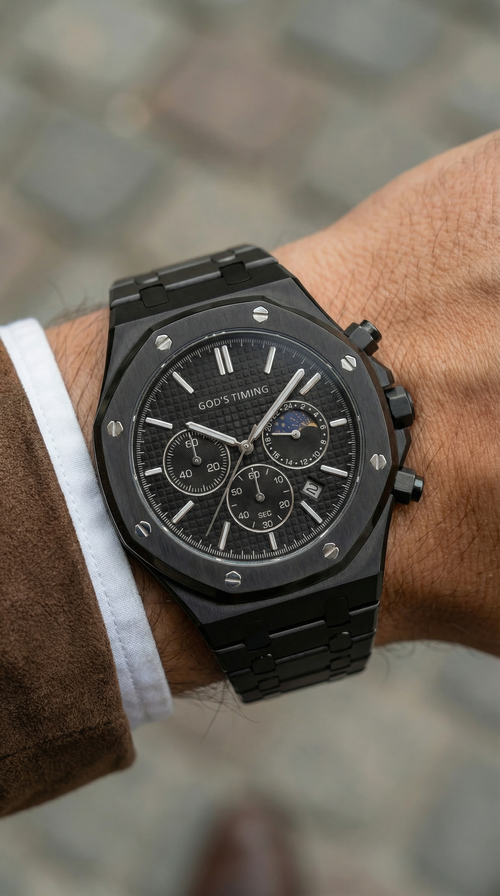 Shiloh | Zwart luxe heren horloge