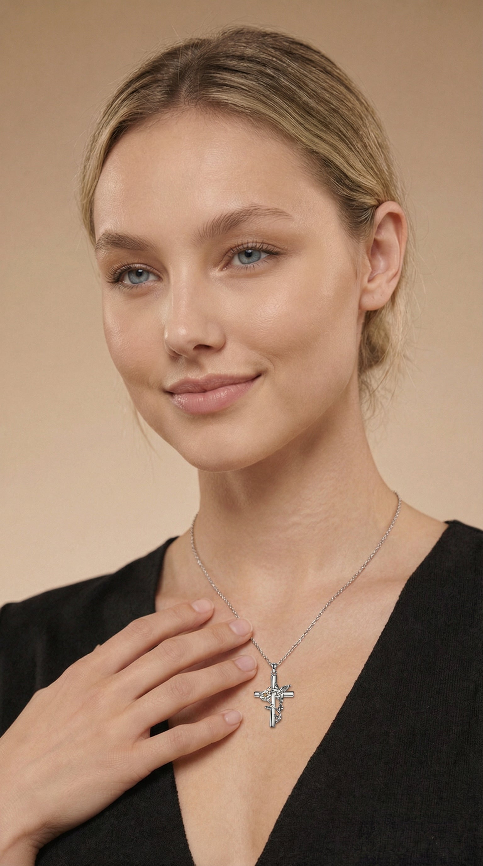 Womens cross necklace | Silver – Wings of grace