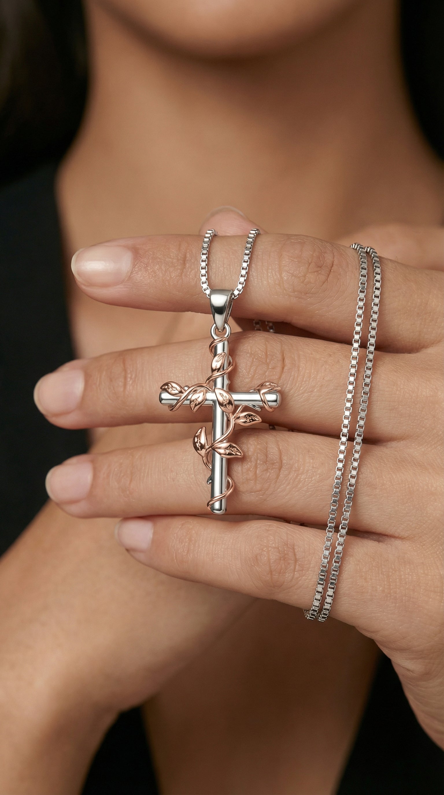 Womens cross neckace | Silver – Vine of faith
