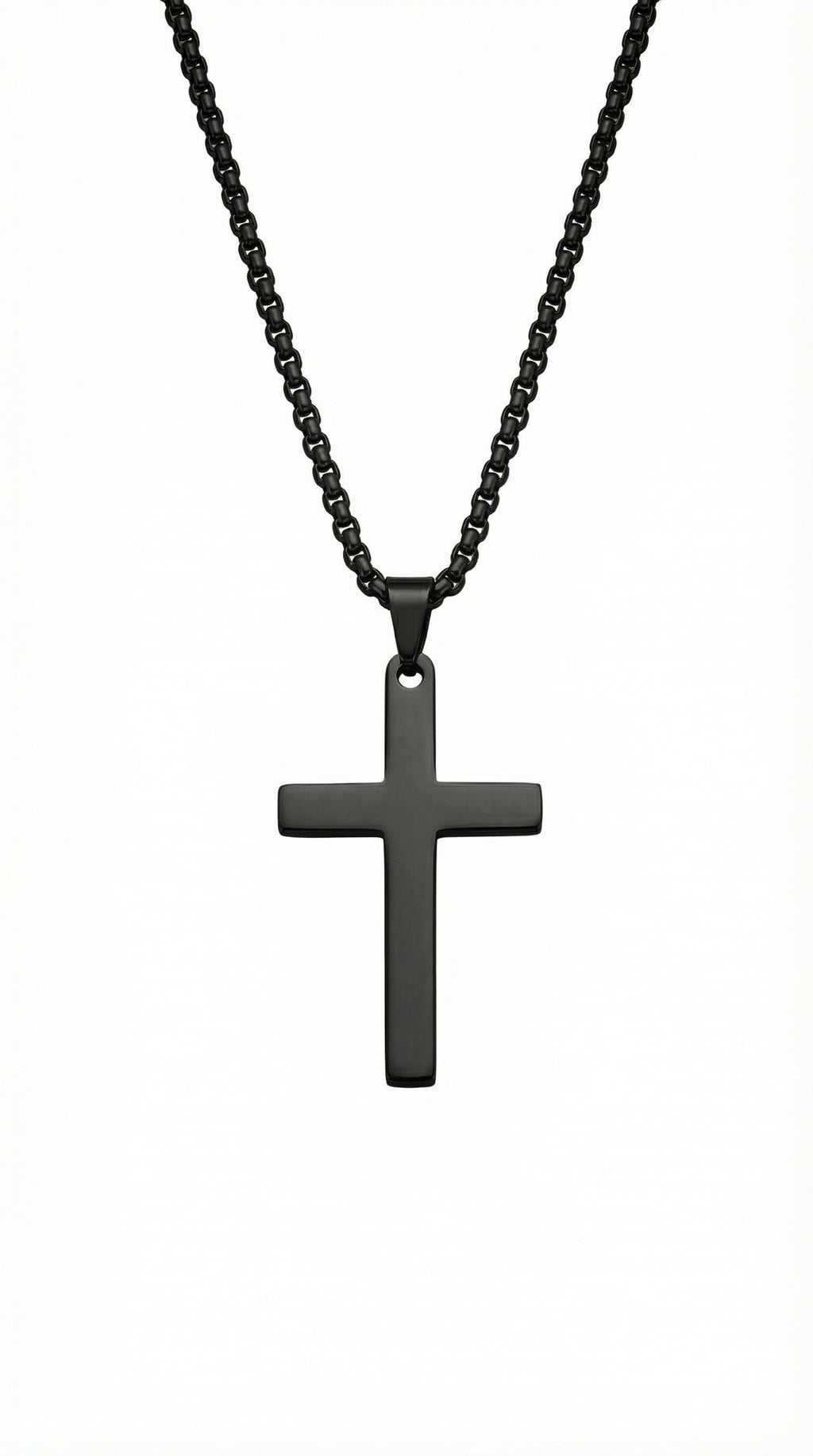 Heren kruis ketting | Zwart – Golgotha
