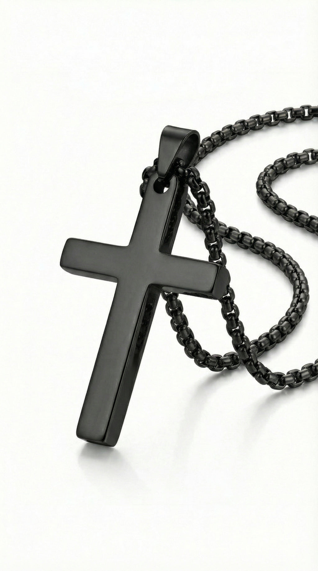 Heren kruis ketting | Zwart – Golgotha