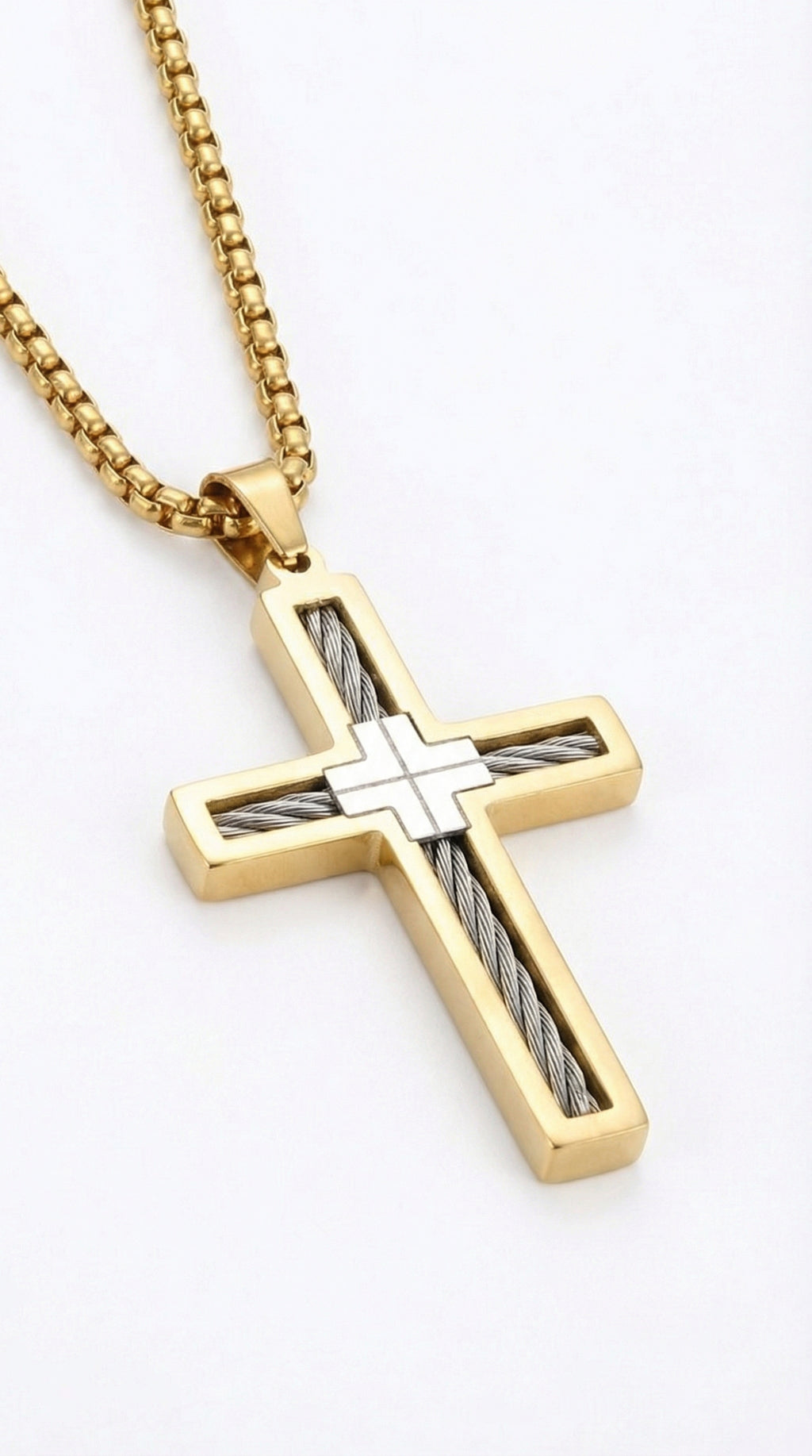 Mens cross | gold outline (cloud)