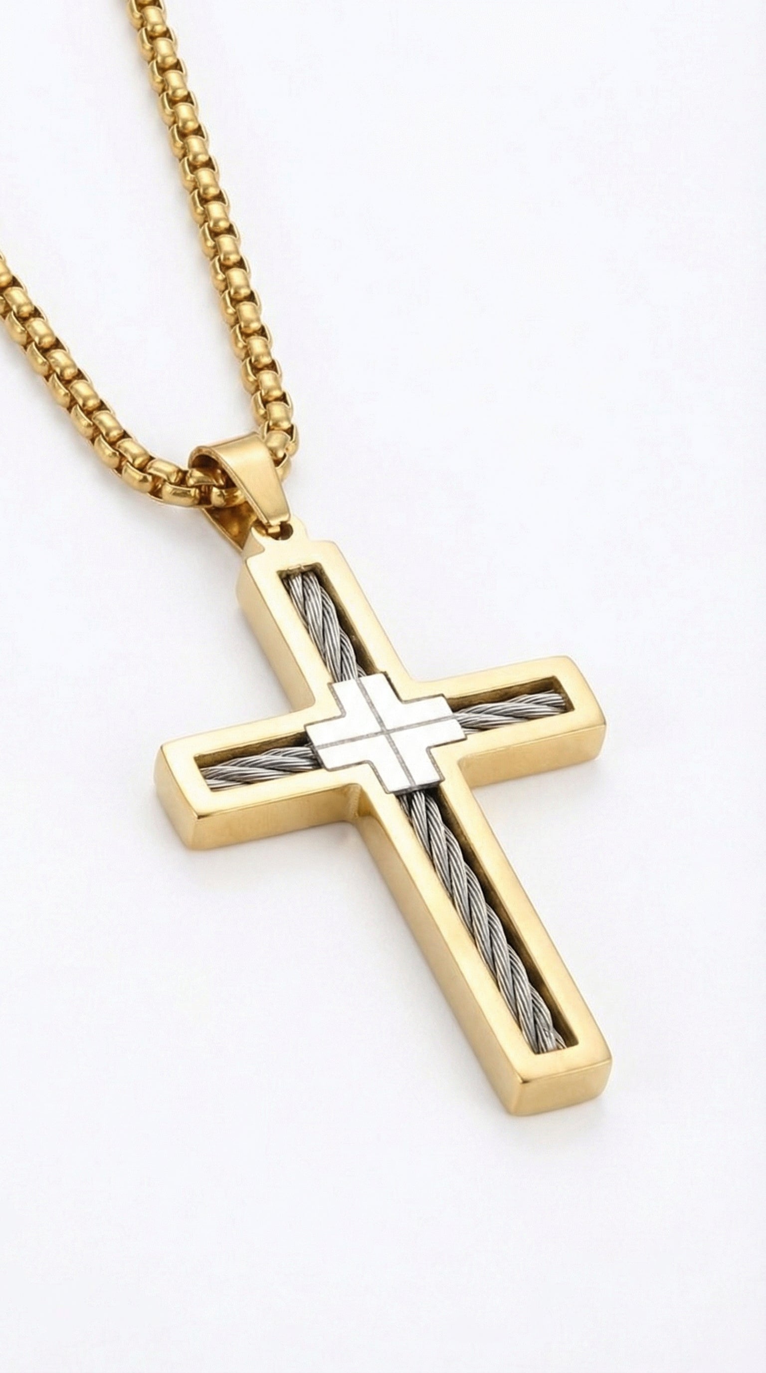 Mens cross | gold outline (cloud)