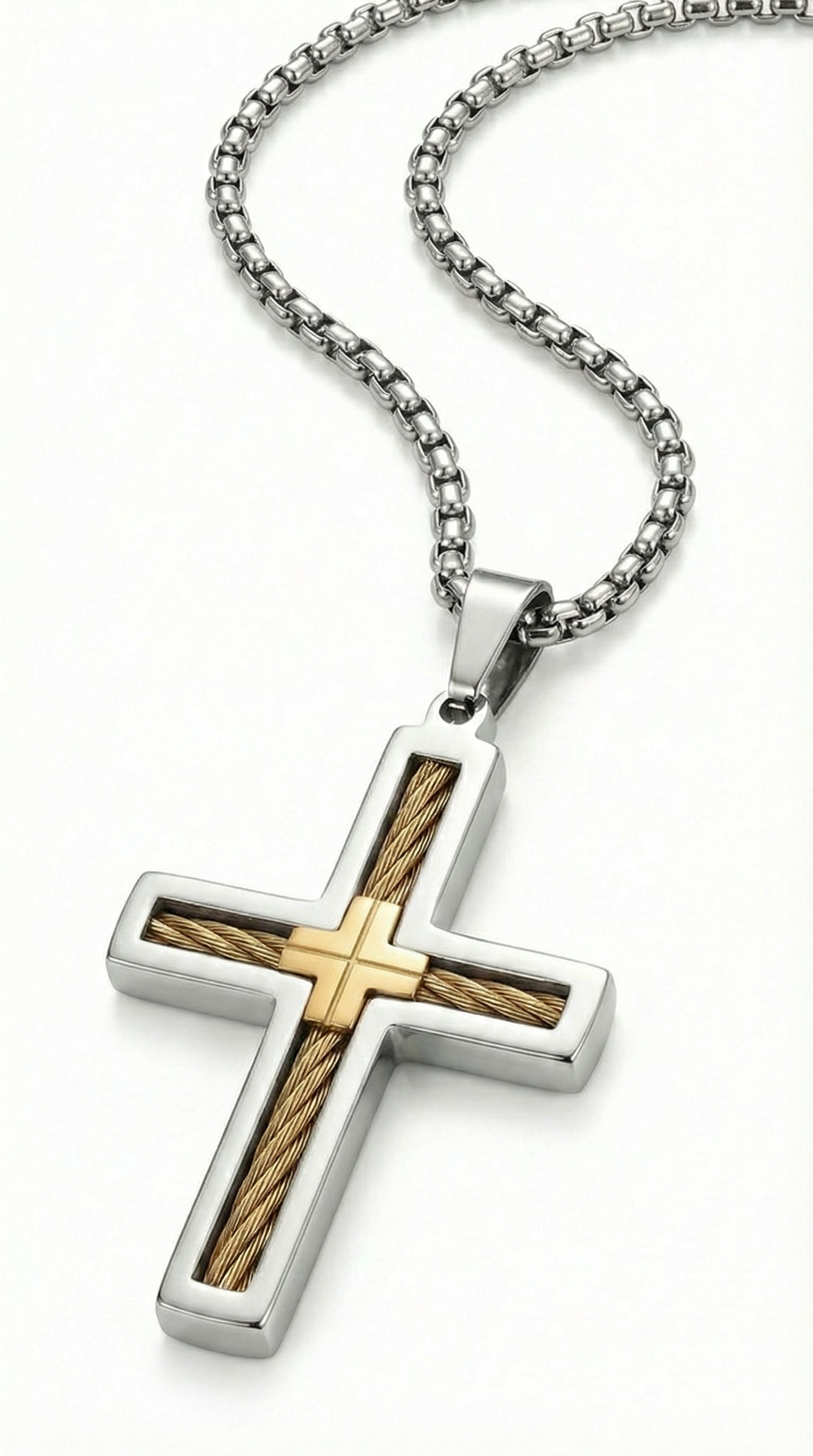 Mens cross | silver outline (Havilah)