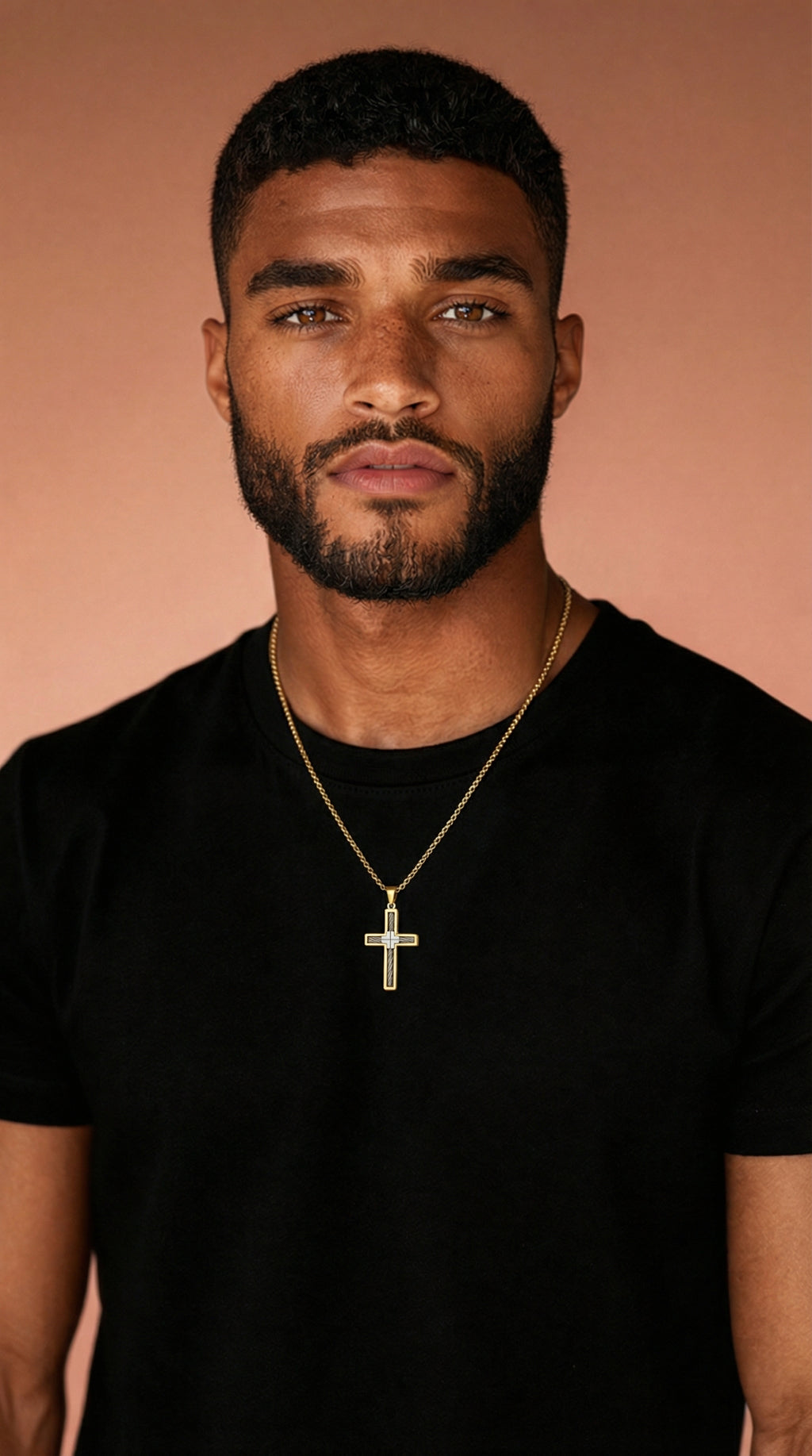 Mens cross | gold outline (cloud)