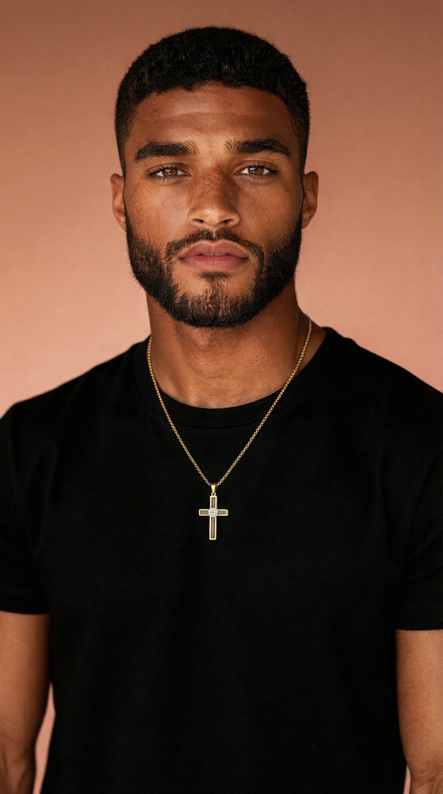 Mens cross | gold outline (cloud)