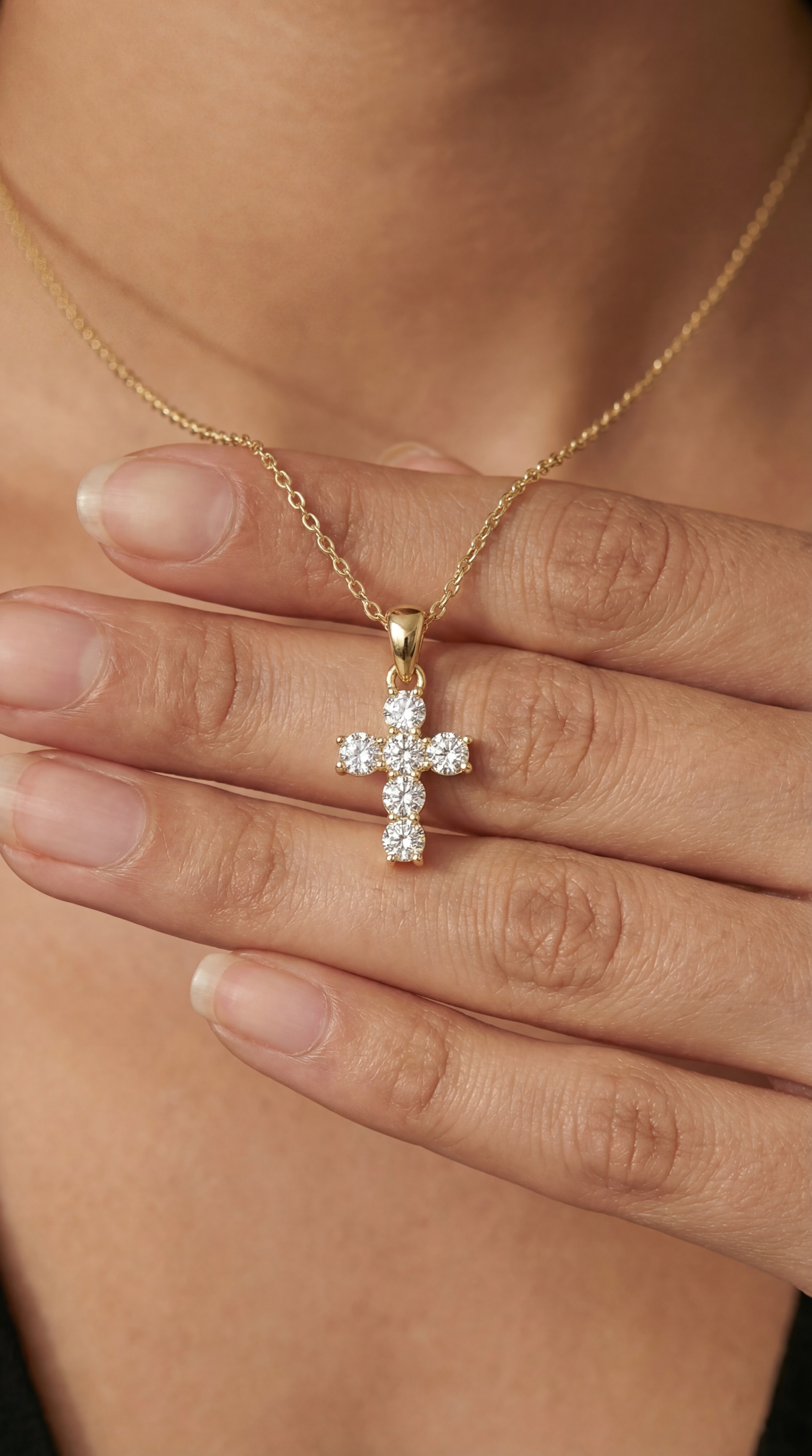 Womens cross necklace | Gold – Divine miracle