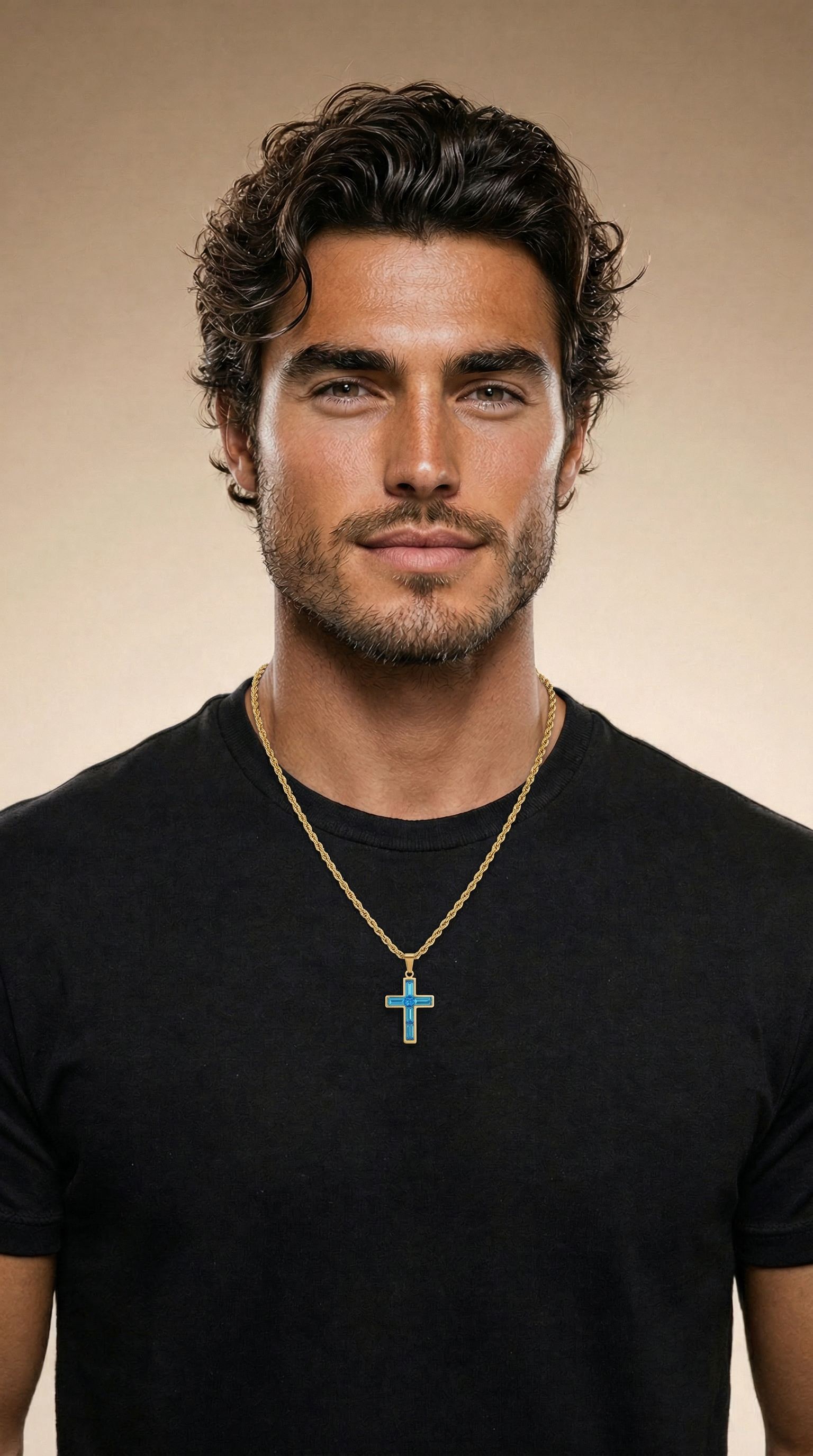 Mens cross | small gold (Leviathan)