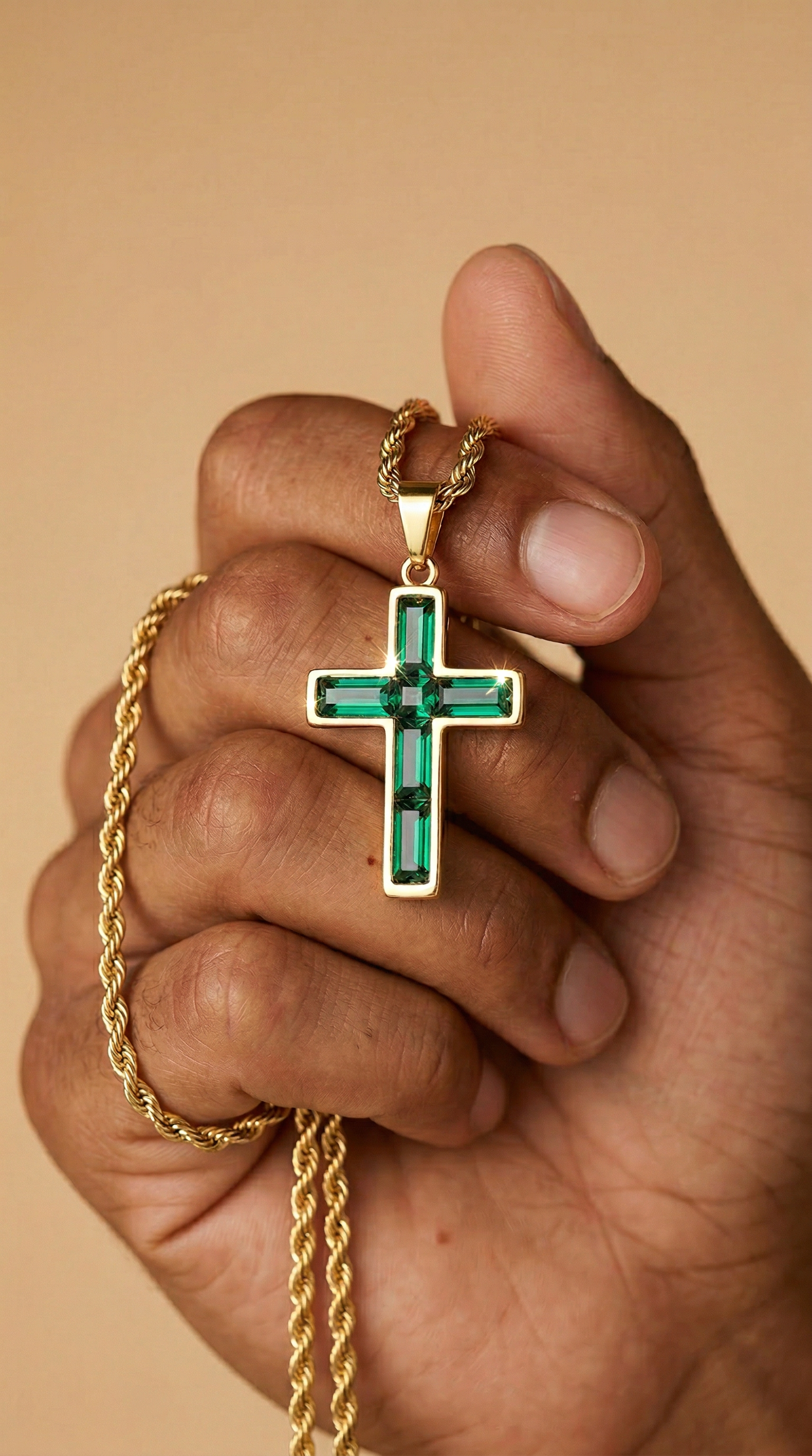 Mens cross | small gold (Eden)