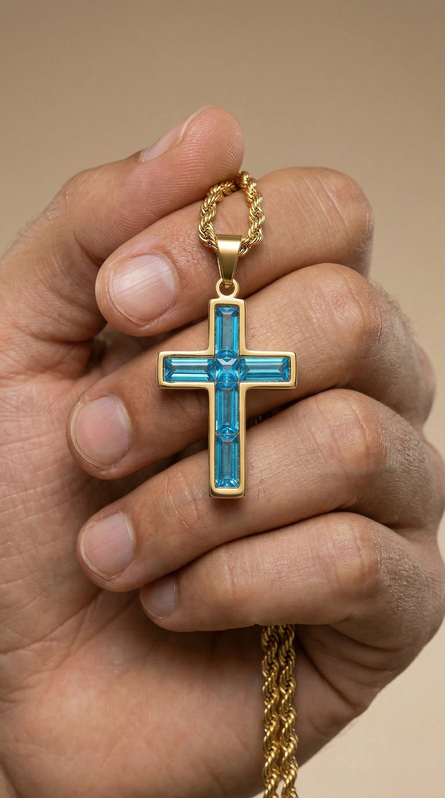 Mens cross | small gold (Leviathan)