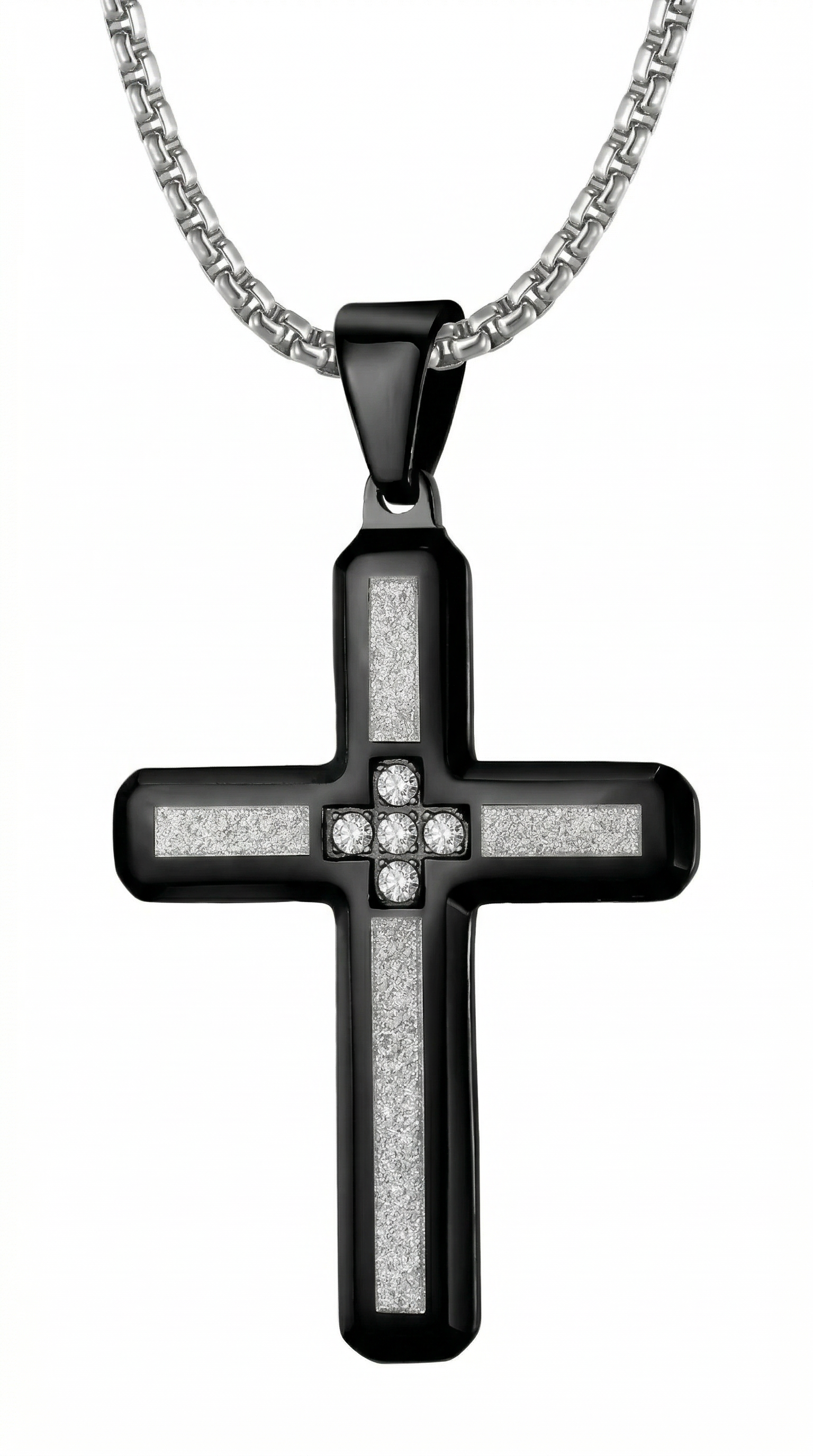 Mens cross | silver black (Shiloh)