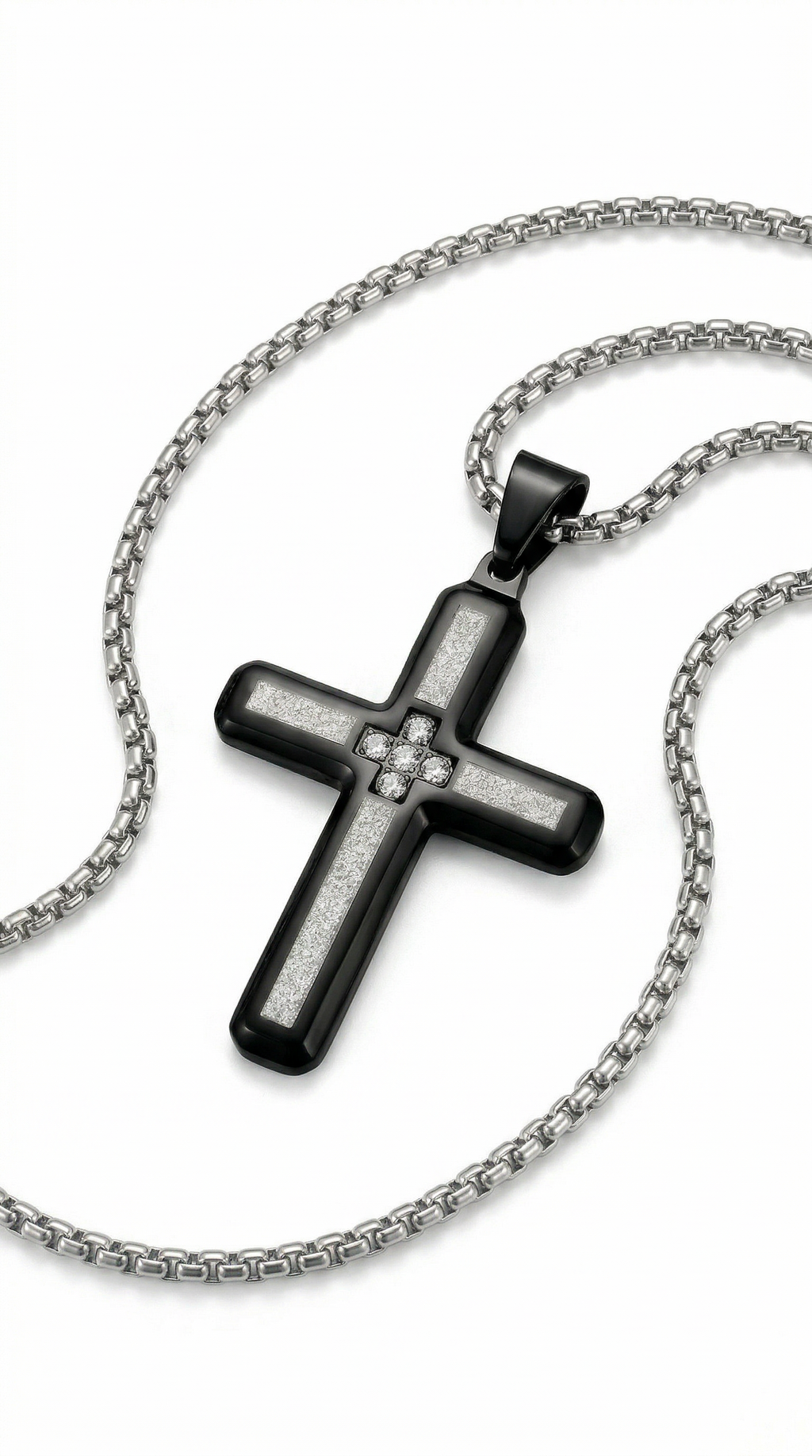 Heren Kruis ketting | Zilver Zwart – Shiloh