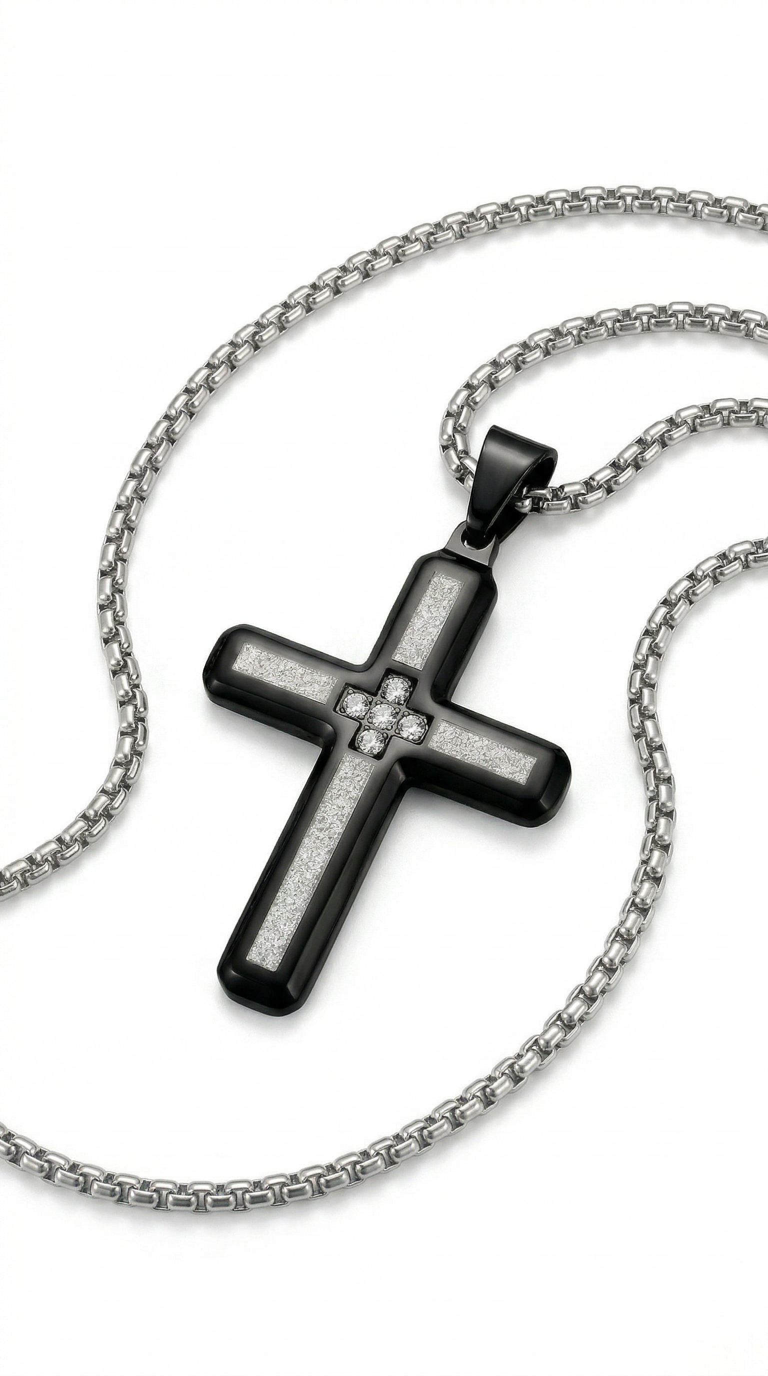 Mens cross | silver black (Shiloh)