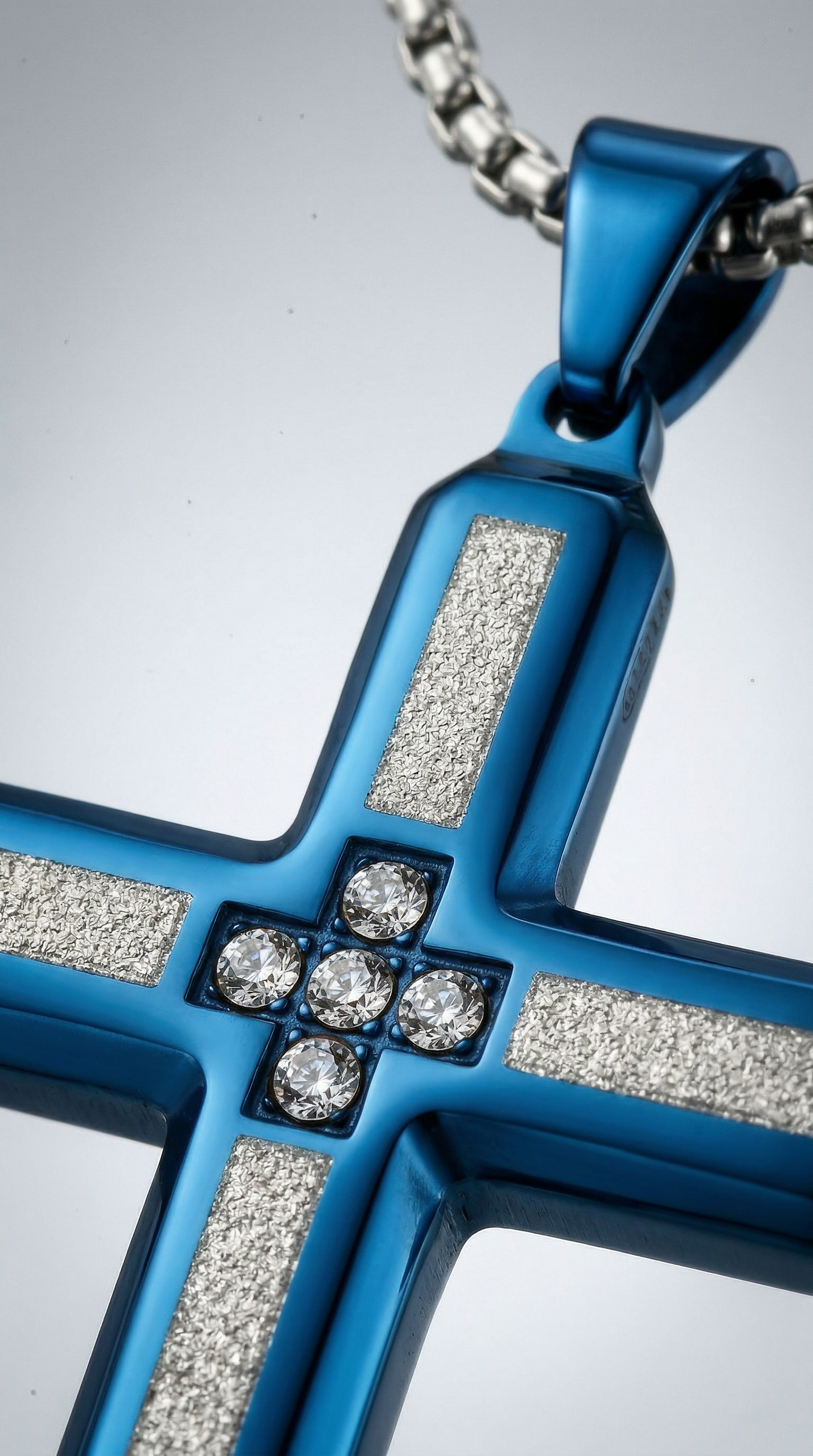 Mens cross | silver blue (Ark)