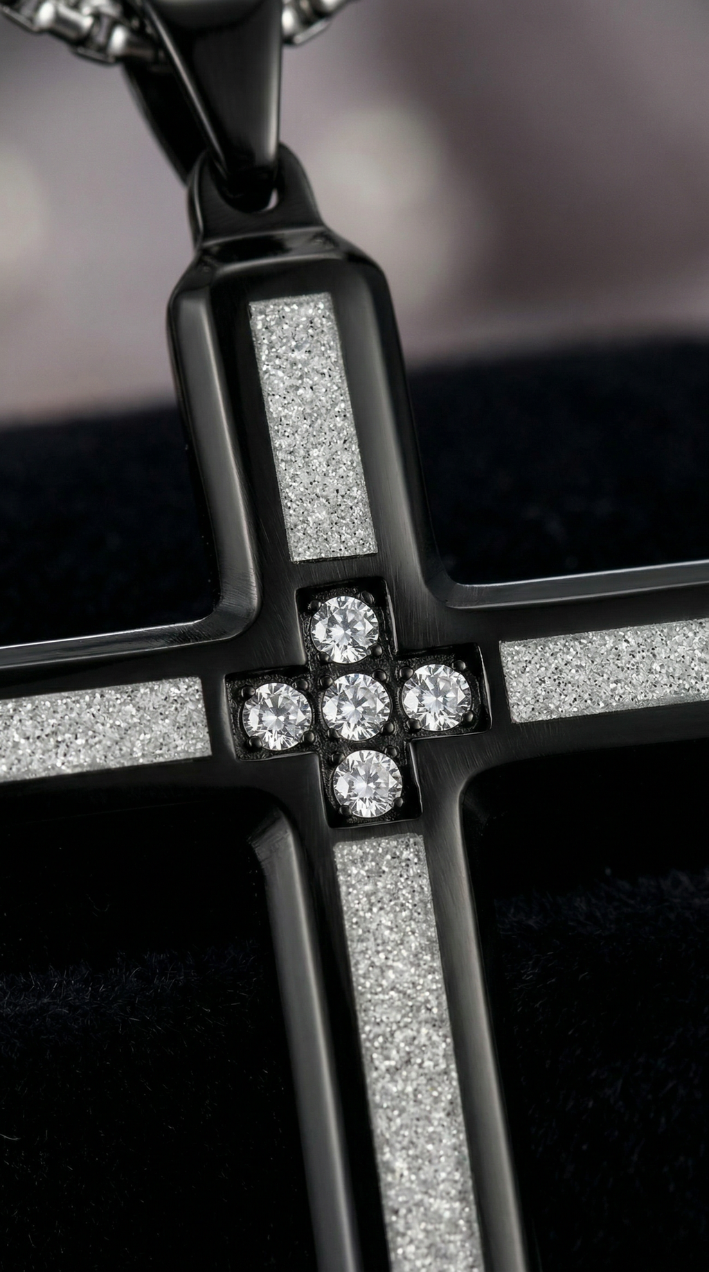 Heren Kruis ketting | Zilver Zwart – Shiloh