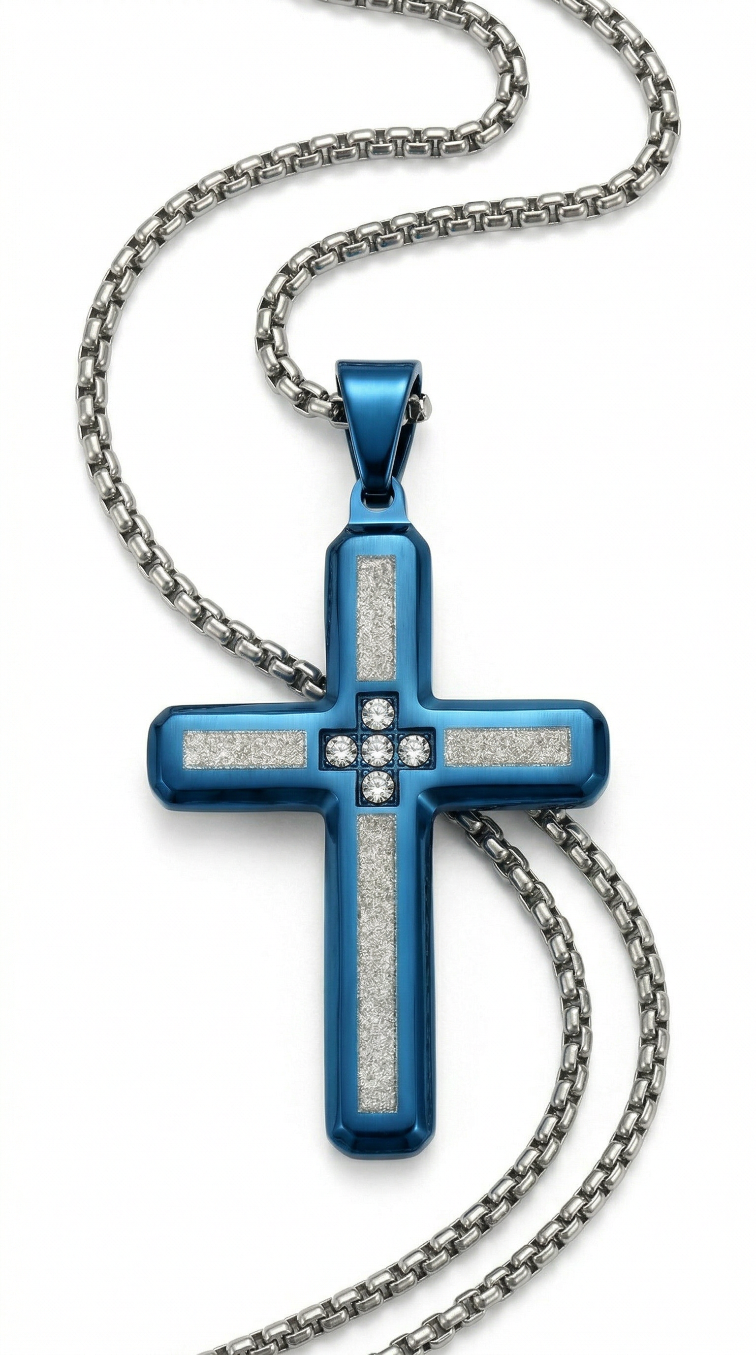 Mens cross | silver blue (Ark)