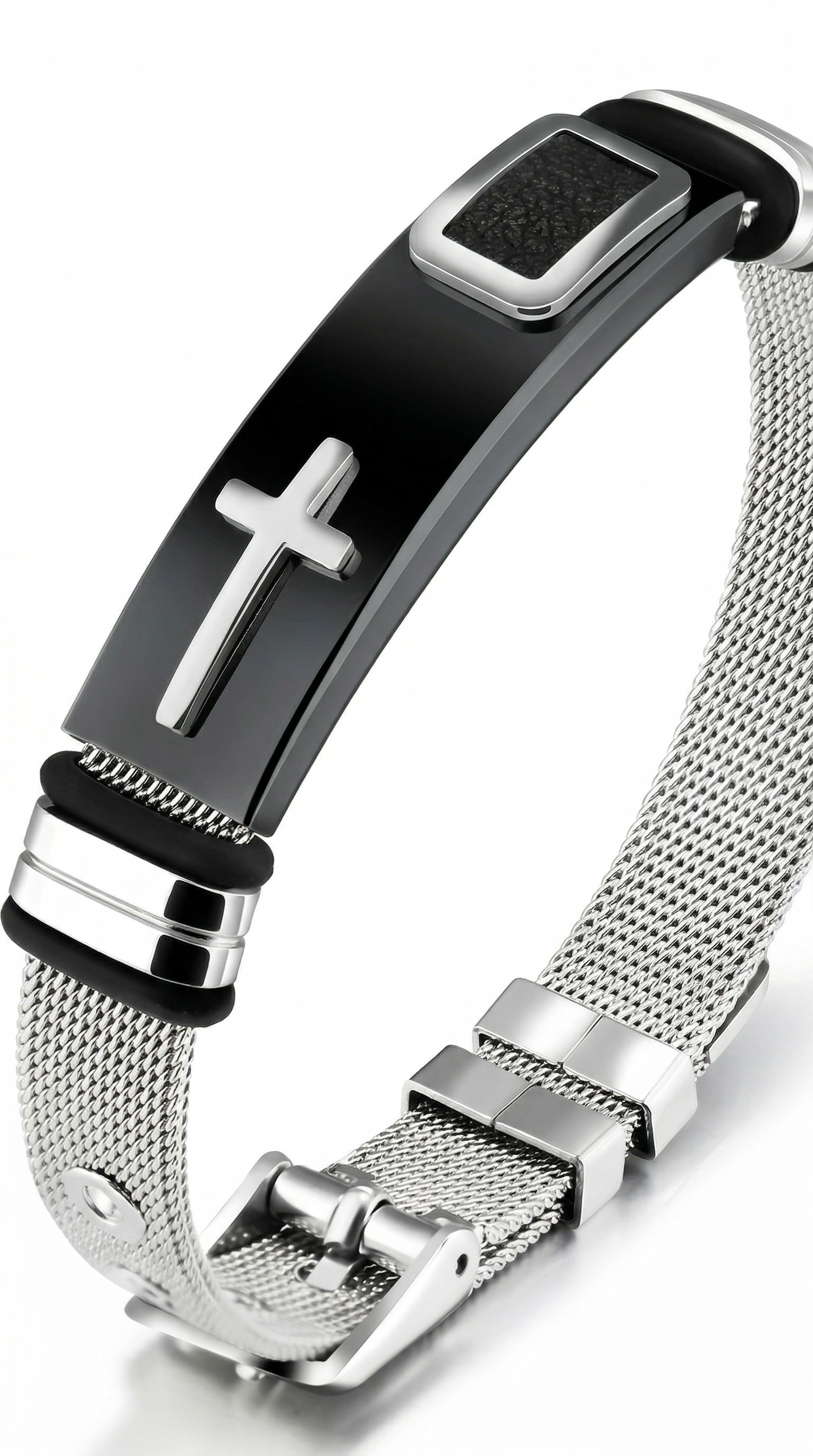 Mens bracelet | black silver