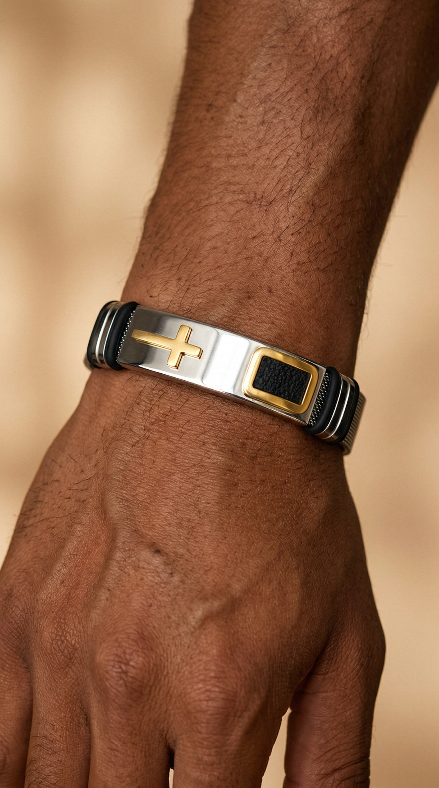 Mens bracelet | silver gold