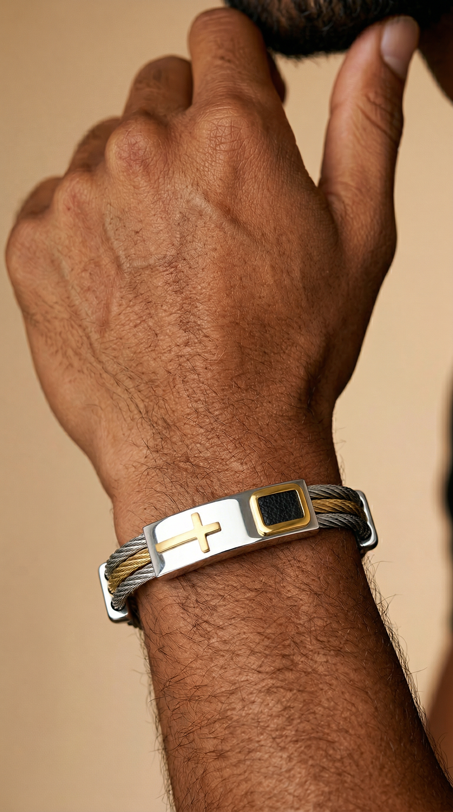 Mens bracelet | silver gold