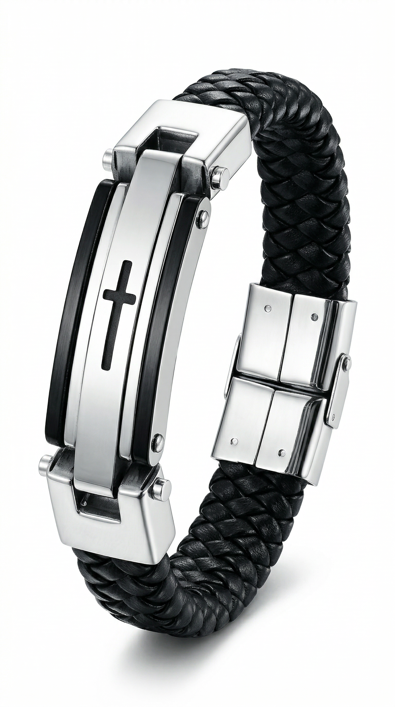 Mens bracelet | silver black