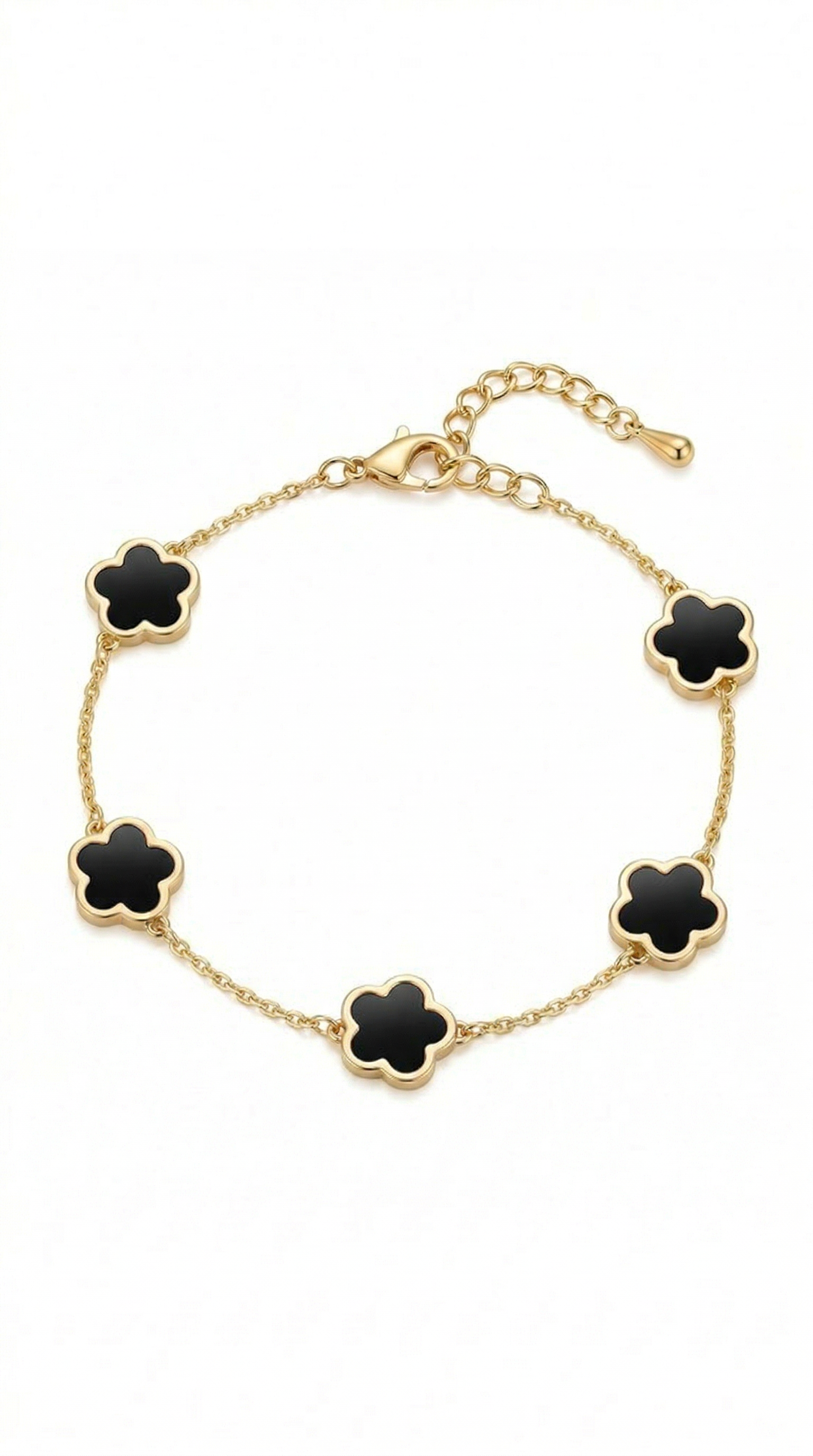 Womens flower bracelet | Gold – Midnight lily