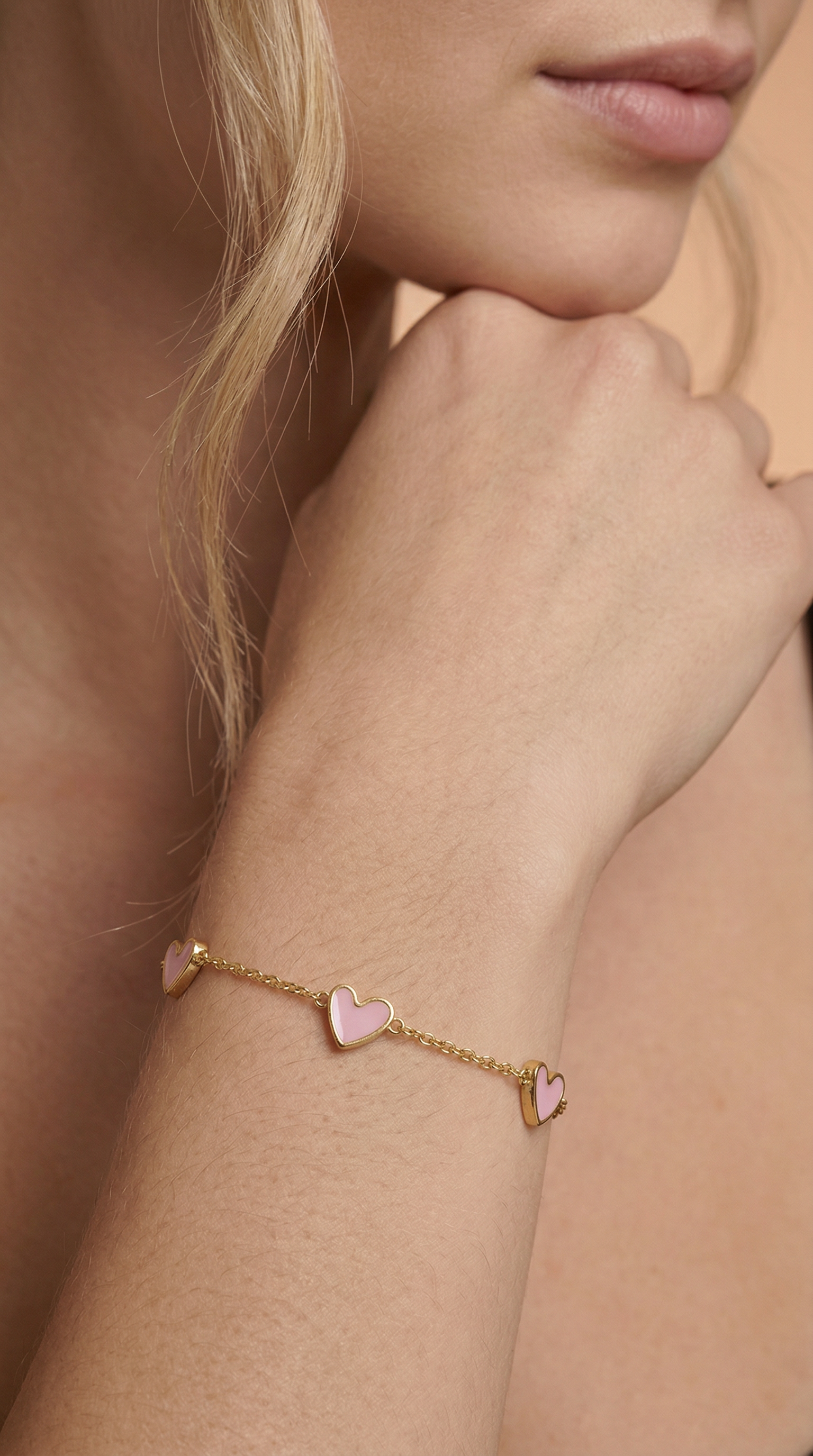Womens hearts bracelet | Gold – Tender love