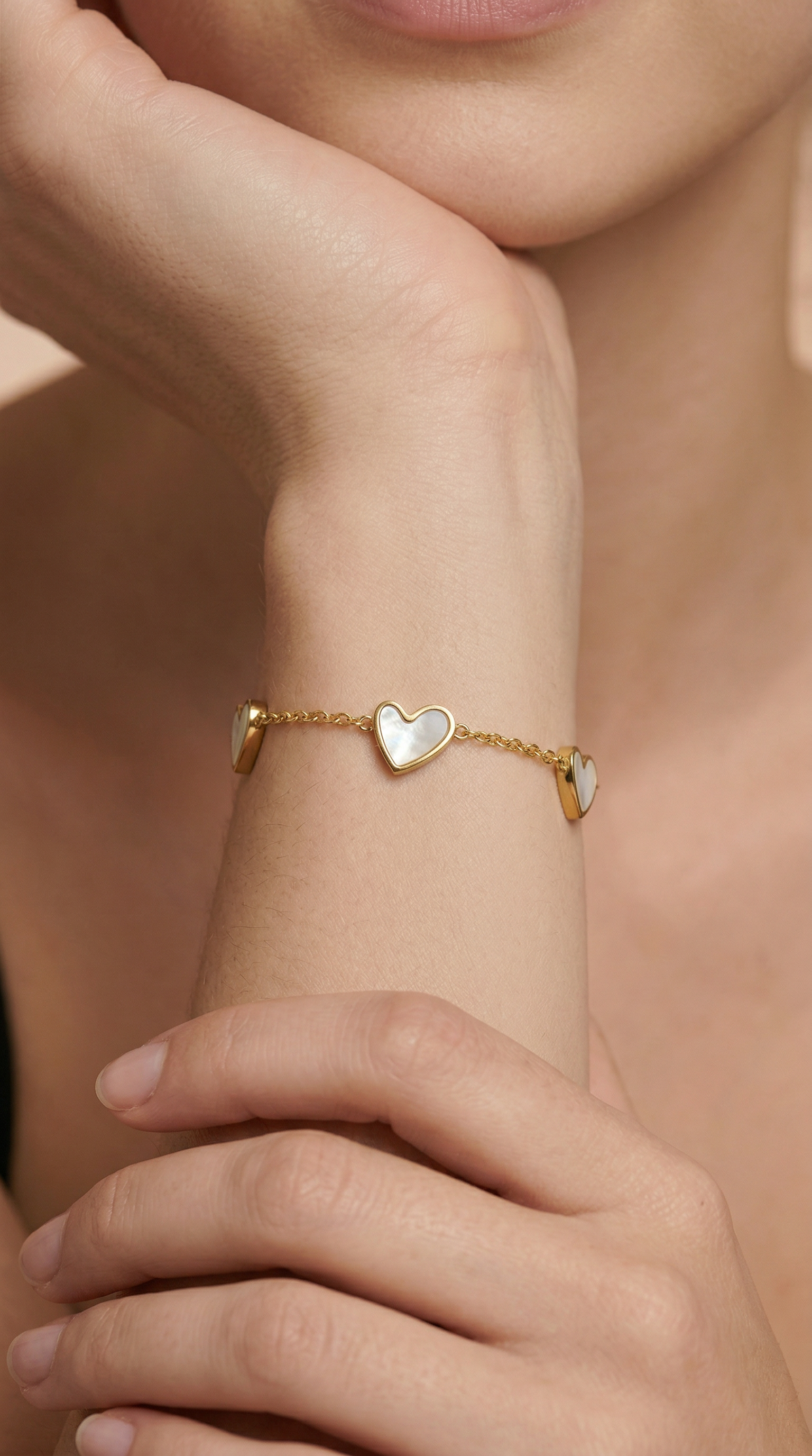 Womens hearts bracelet | Gold – Pure love