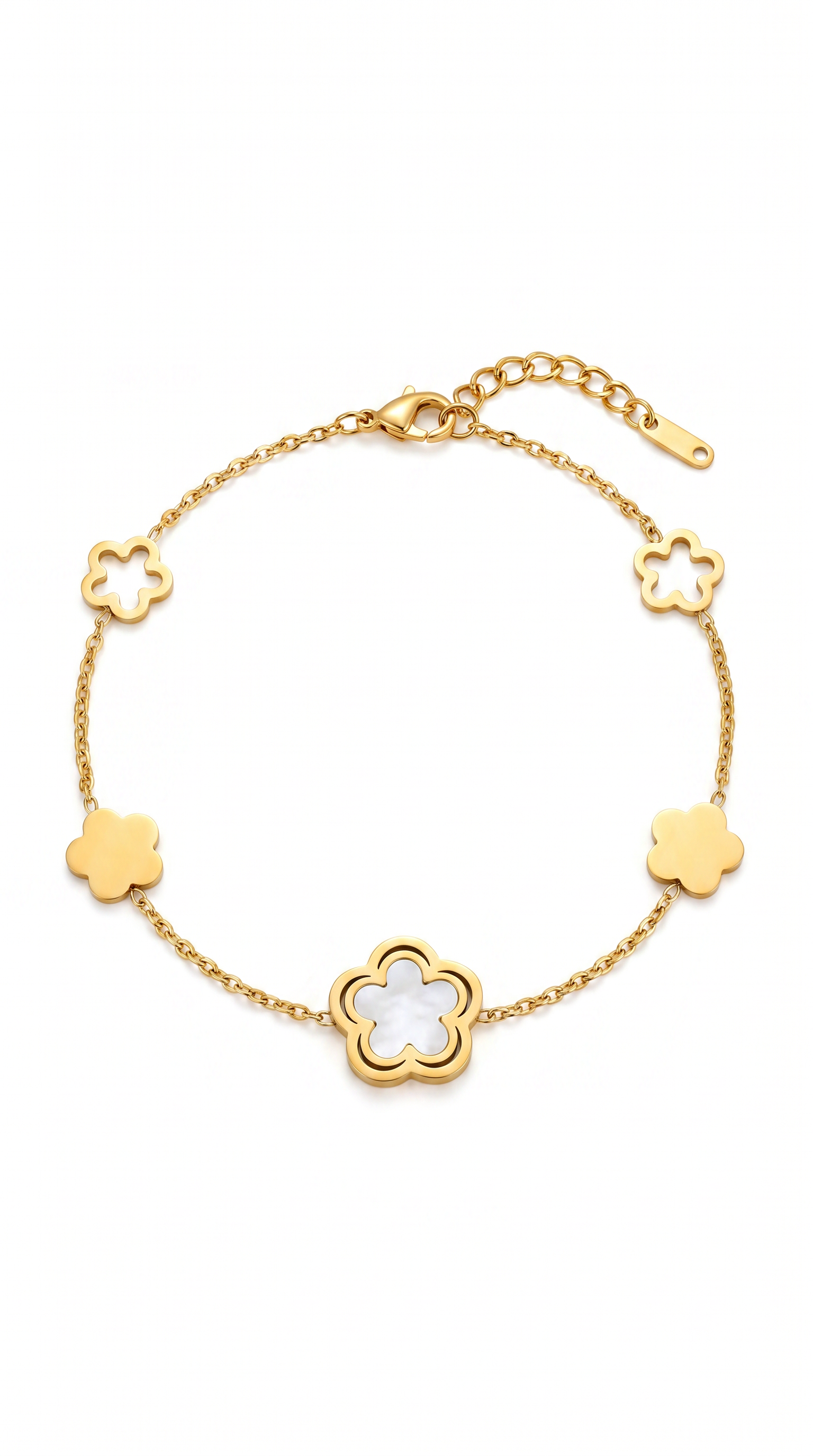 Dames bloem armband | Goud - Lily of grace