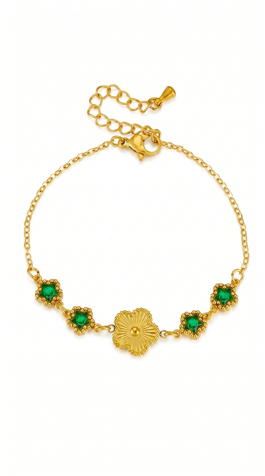Dames bloem armband | Goud- Midnight lily