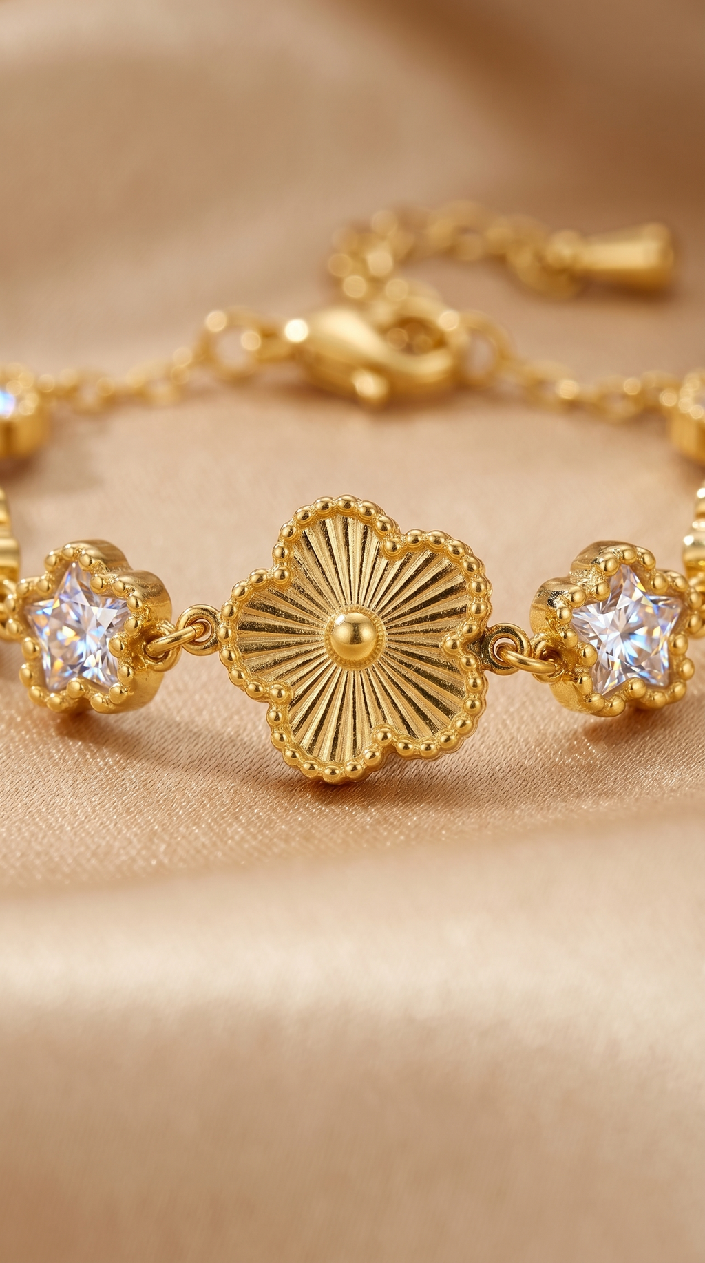 Dames bloem armband | Goud - Bloom of grace