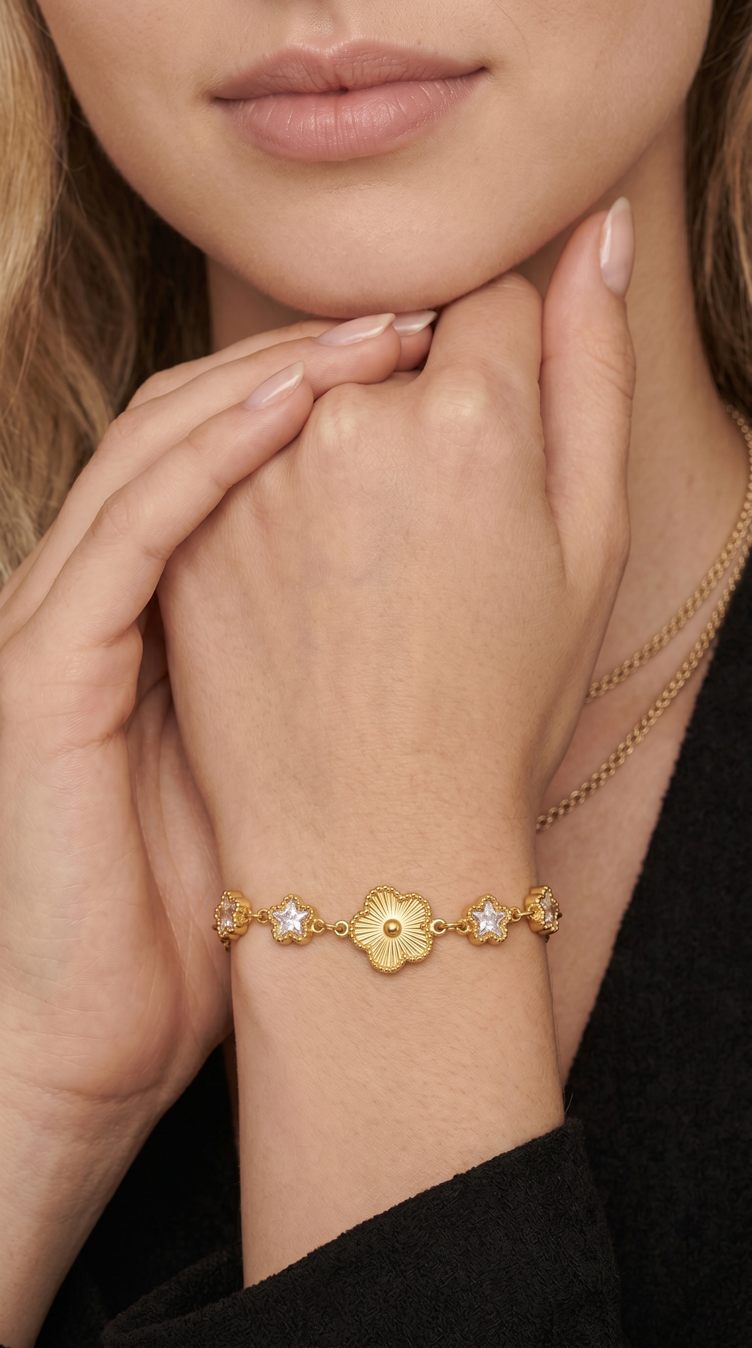 Dames bloem armband | Goud - Bloom of grace