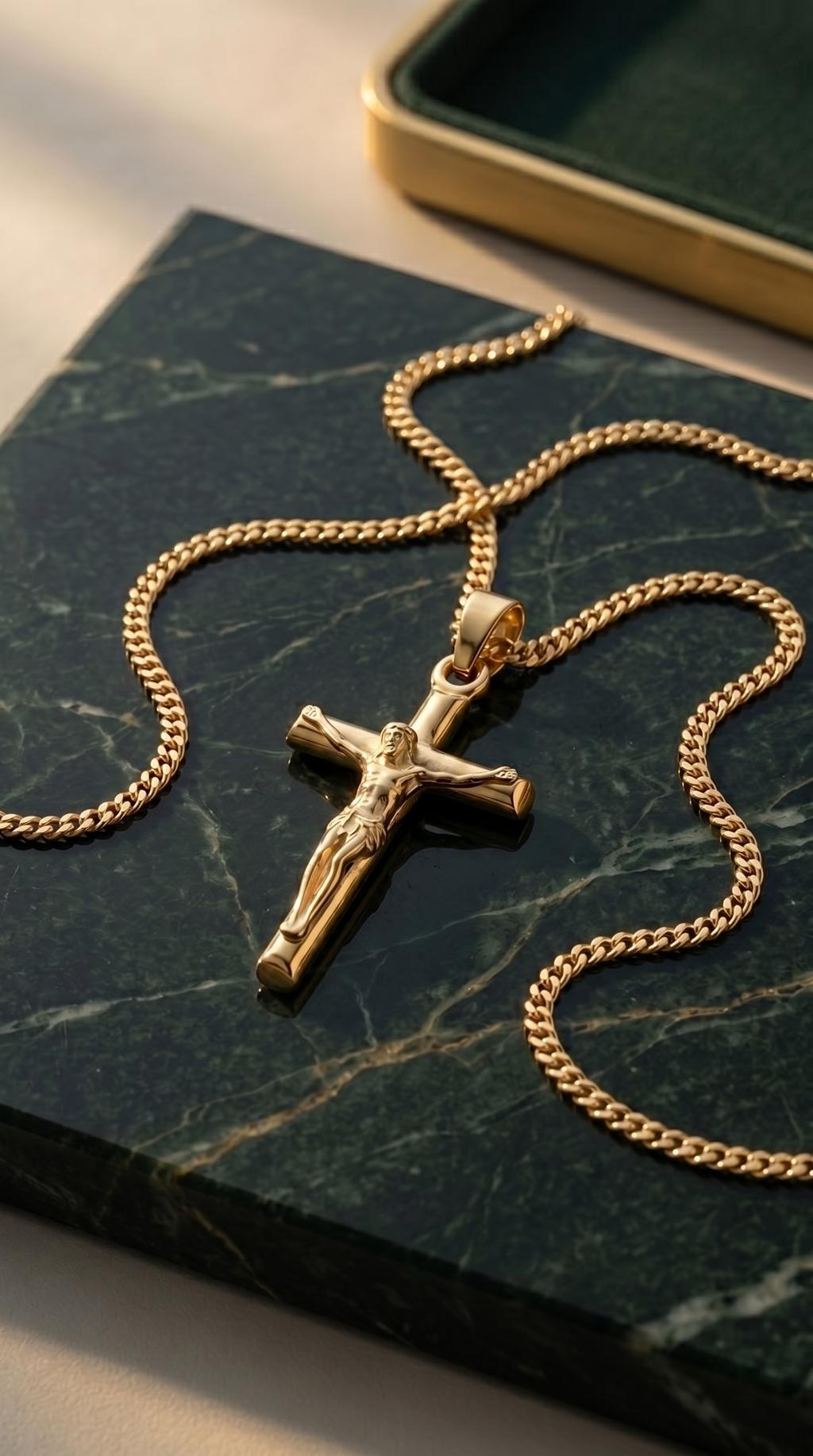 Heren kruis ketting | Goud - Calvary