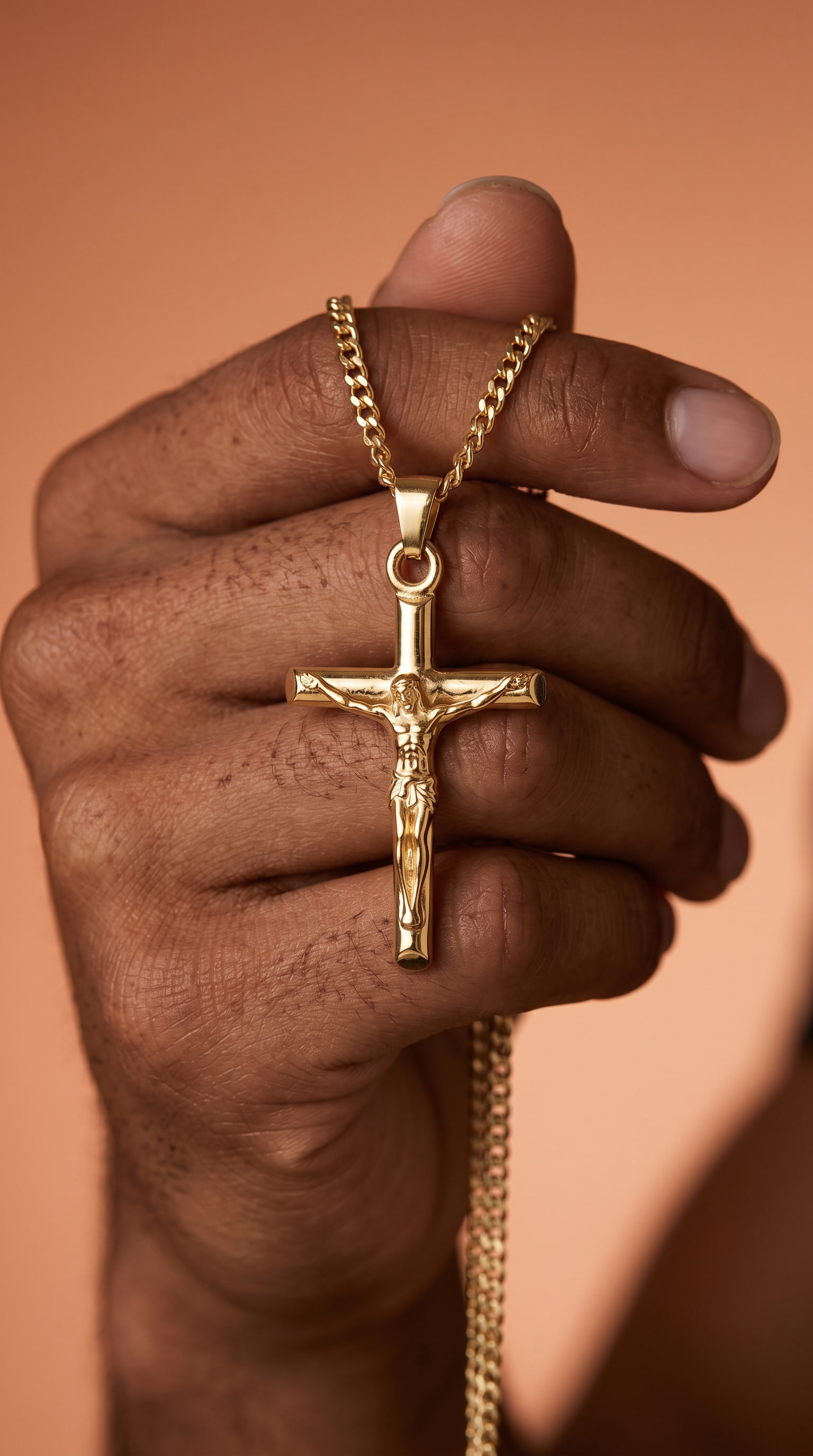 Heren kruis ketting | Goud - Calvary