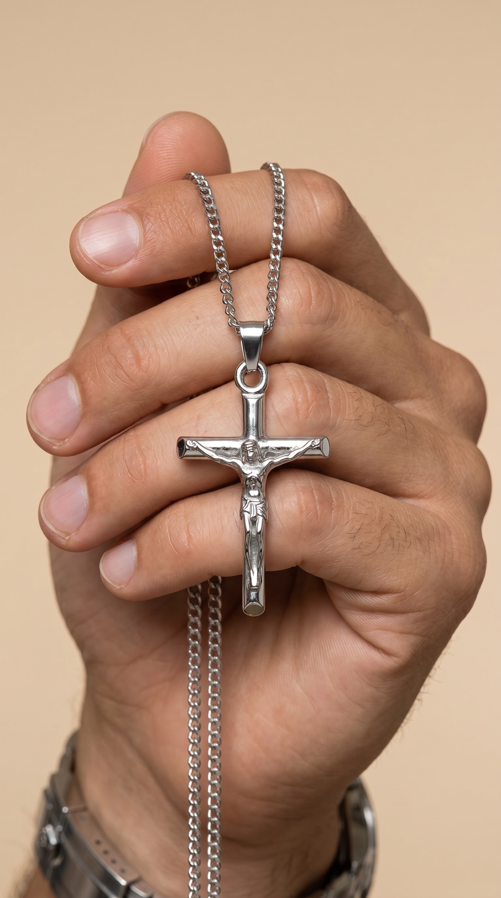 Heren kruis ketting | Zilver - Calvary