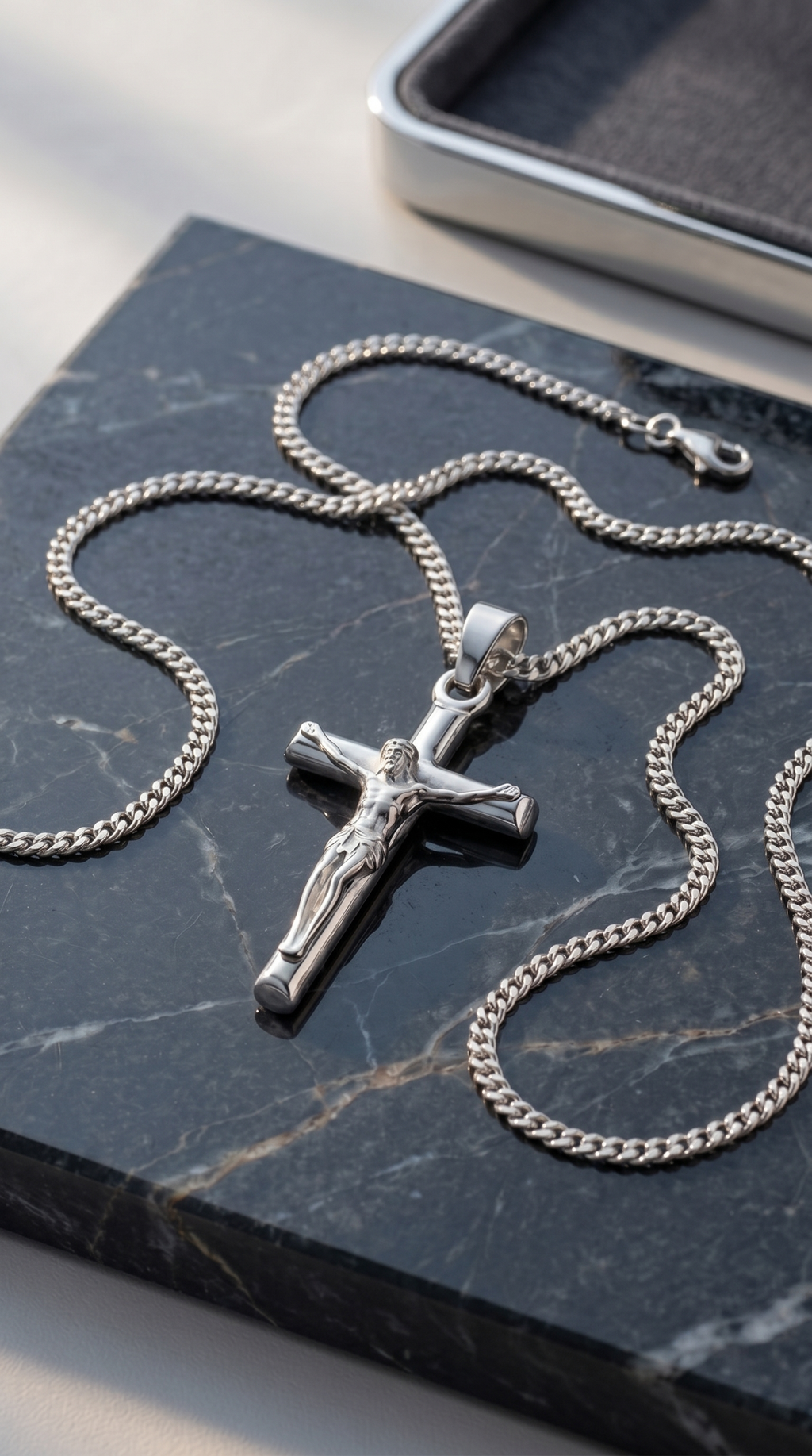 Heren kruis ketting | Zilver - Calvary