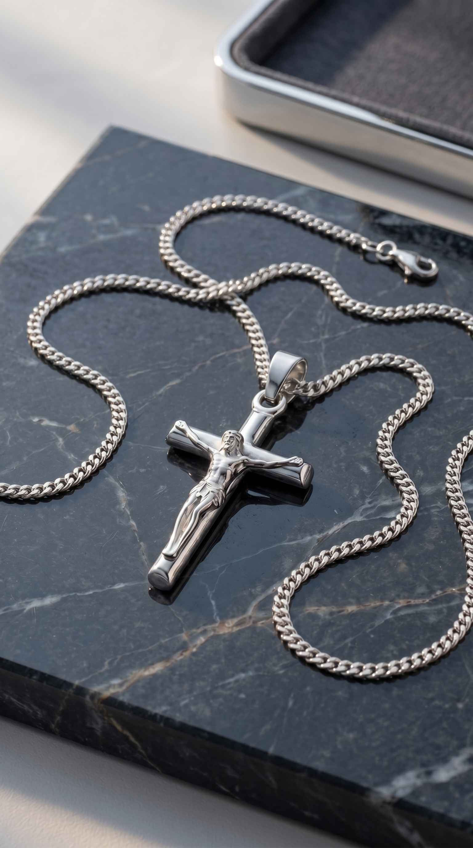 Heren kruis ketting | Zilver - Calvary