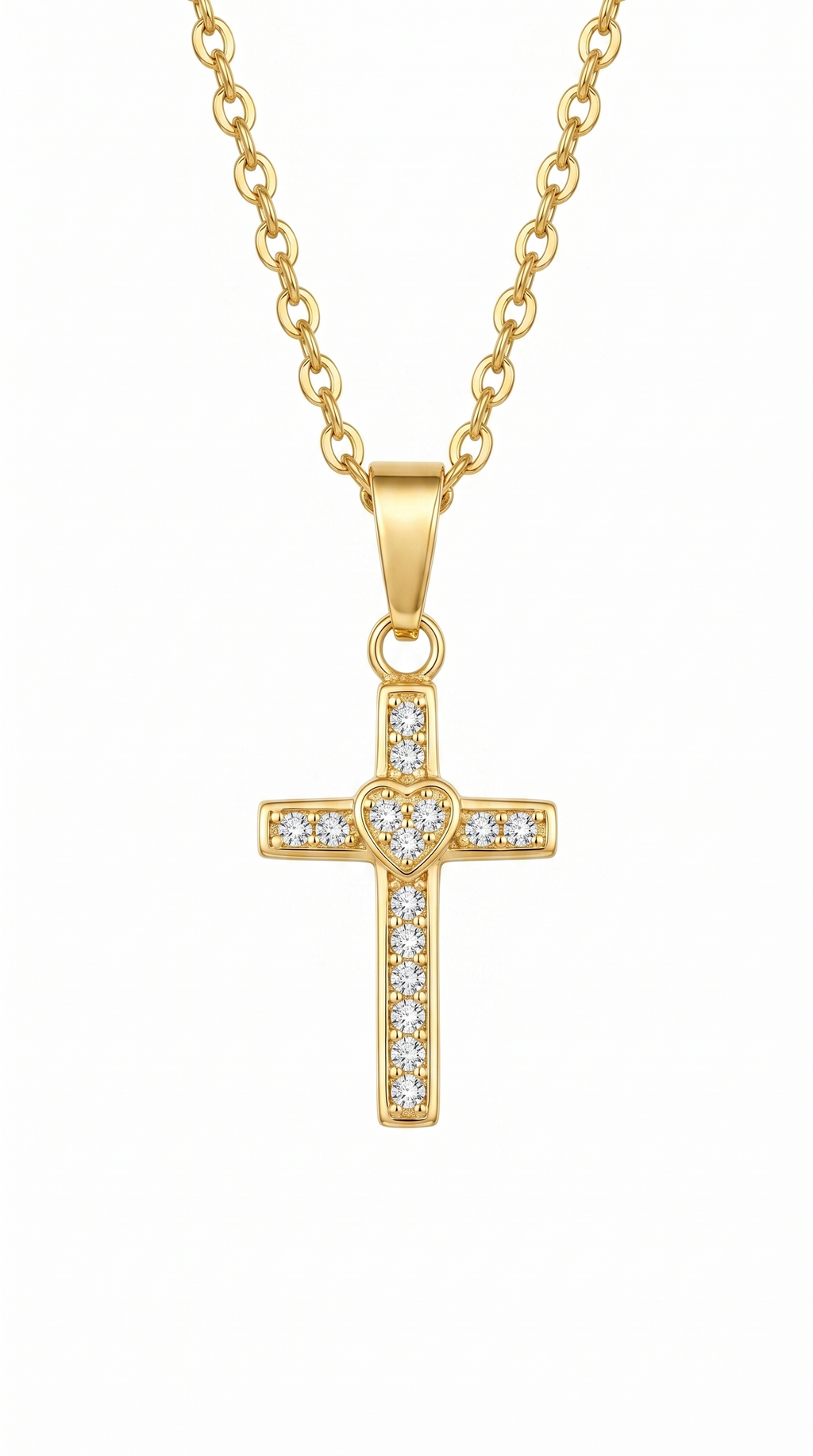 Dames kruis ketting | Goud – Sacred Heart
