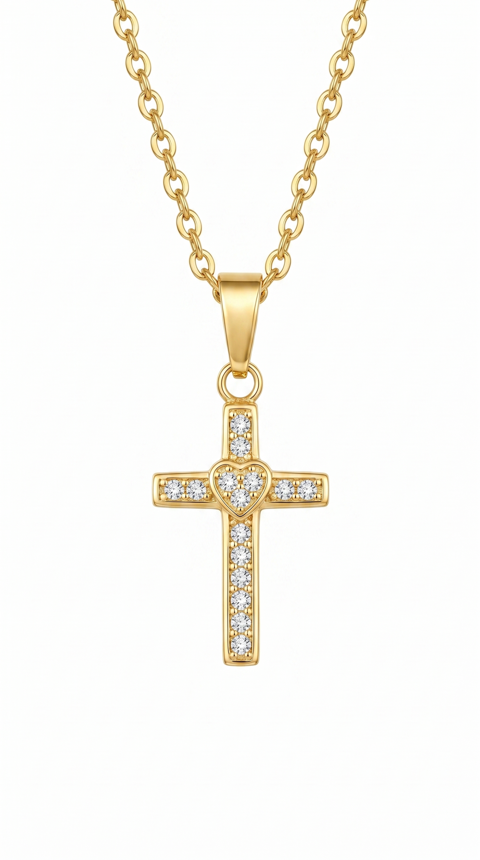 Dames kruis ketting | Goud – Sacred Heart