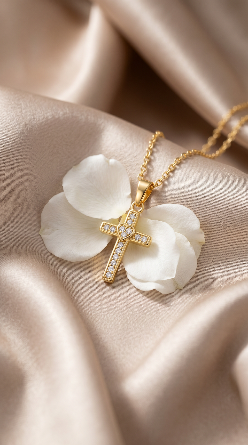 Dames kruis ketting | Goud – Sacred Heart