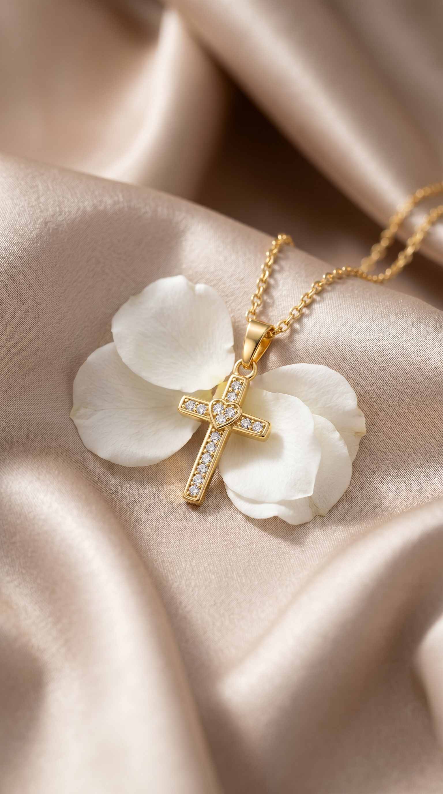 Dames kruis ketting | Goud – Sacred Heart