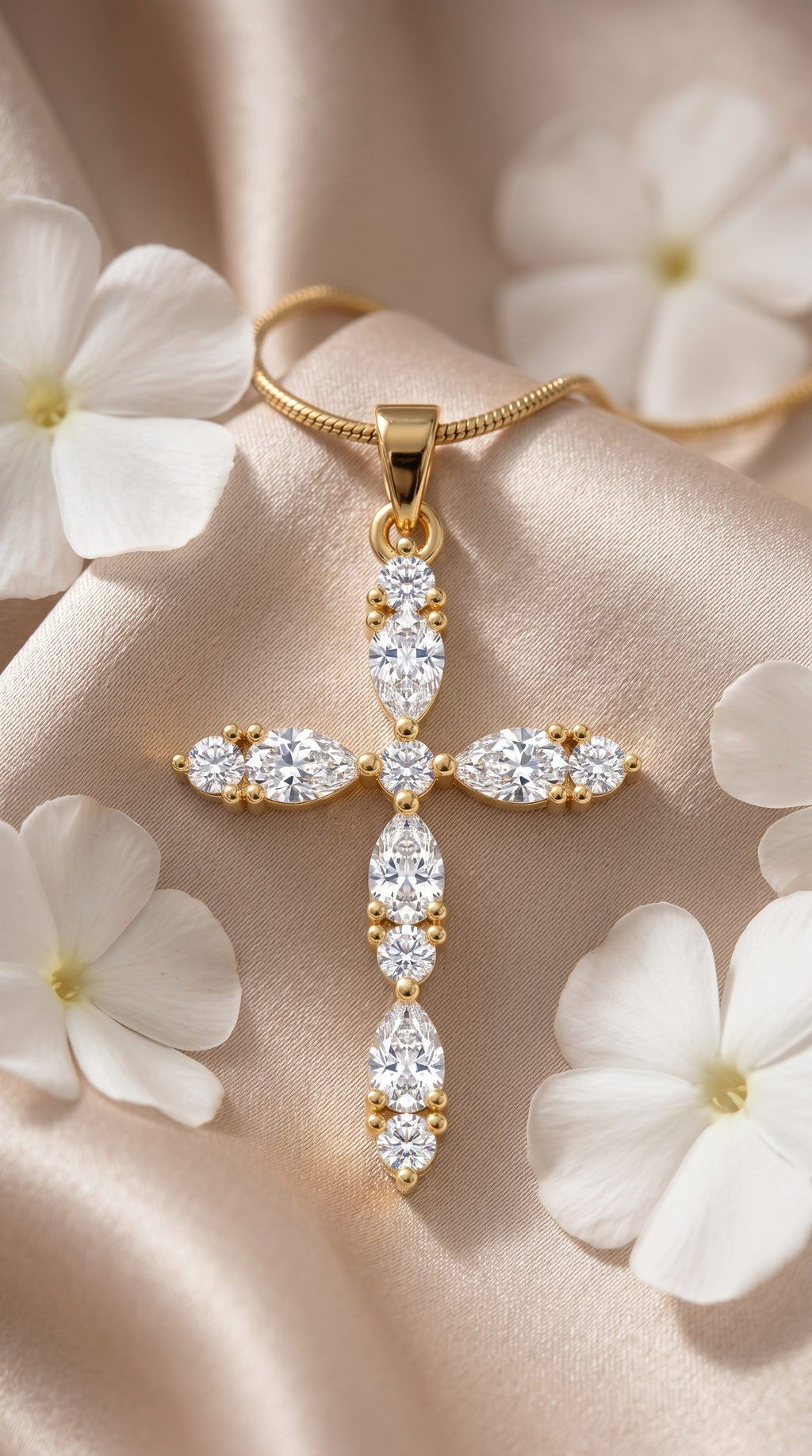 Dames kruis ketting | Goud – Crown of Light