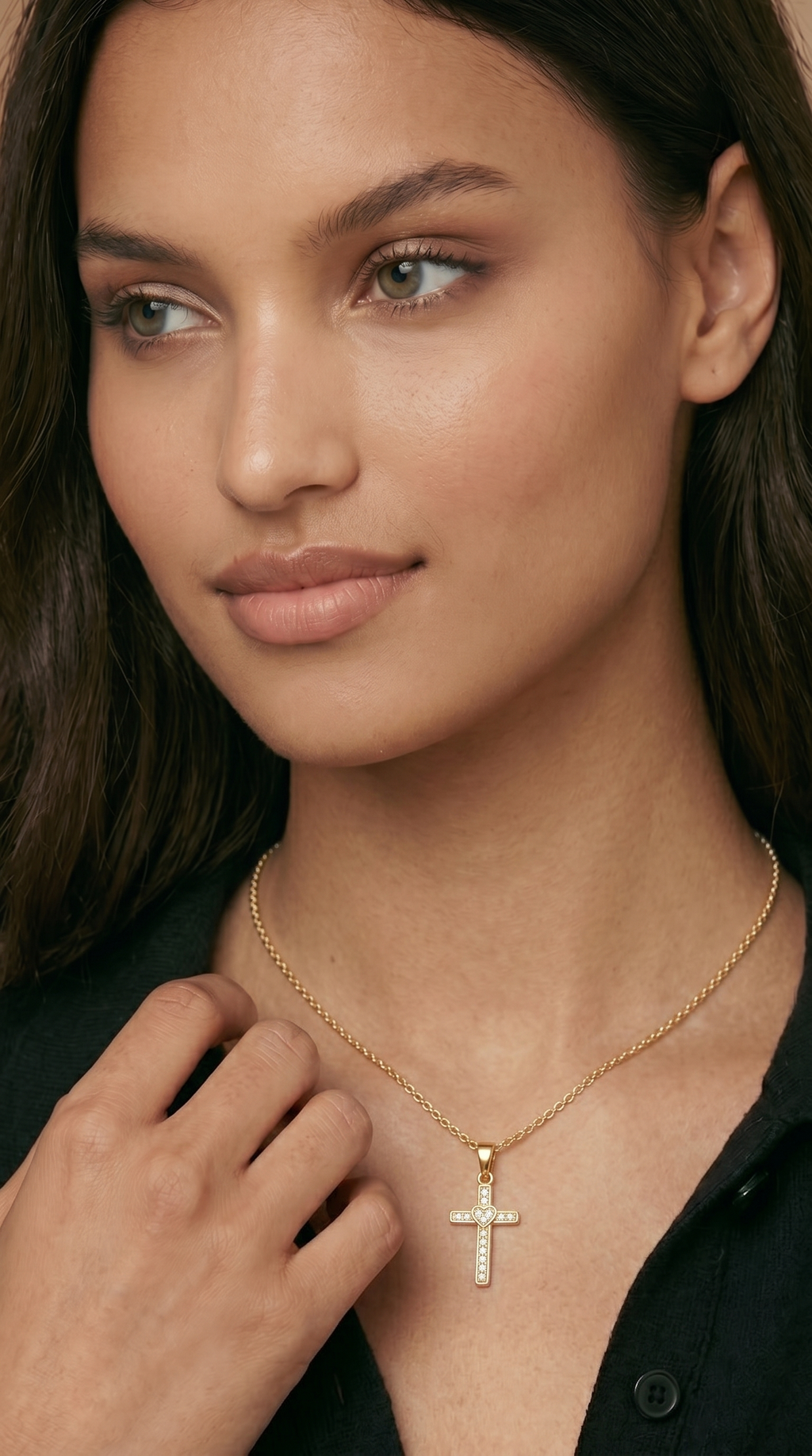 Dames kruis ketting | Goud – Sacred Heart