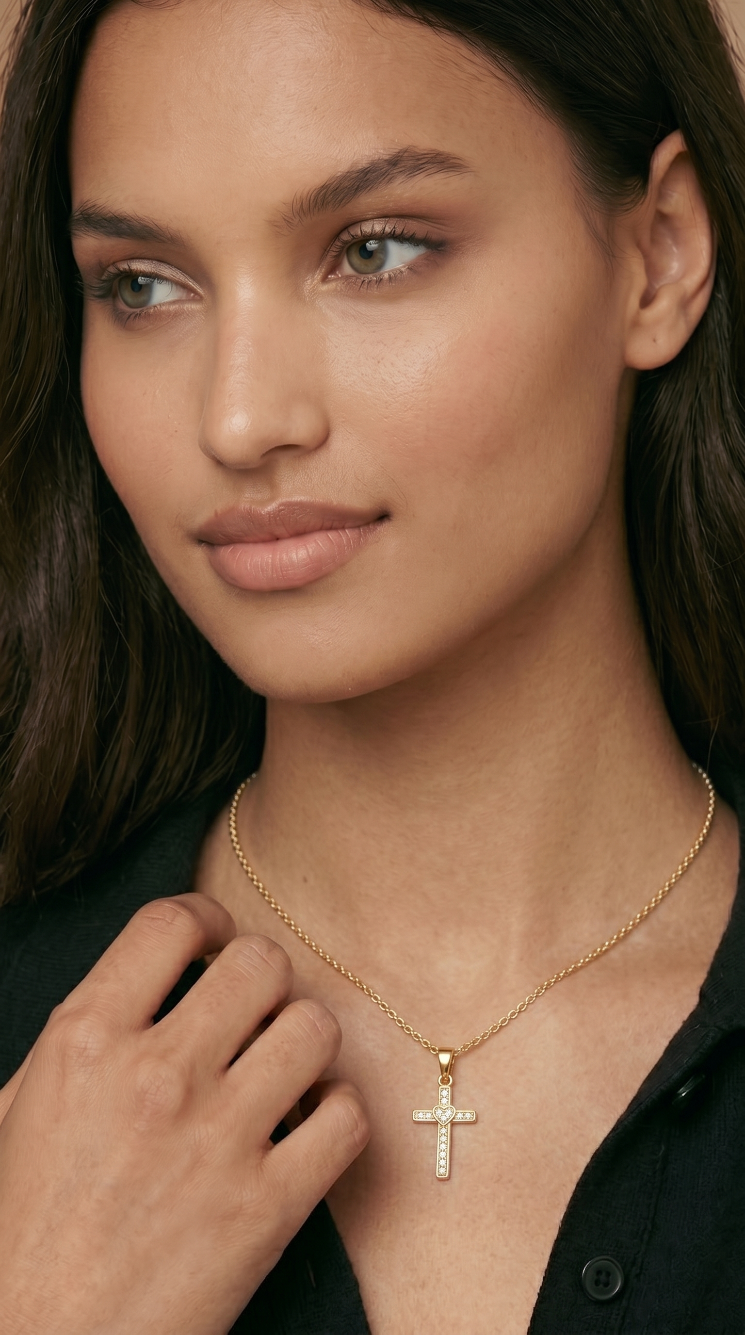 Dames kruis ketting | Goud – Sacred Heart