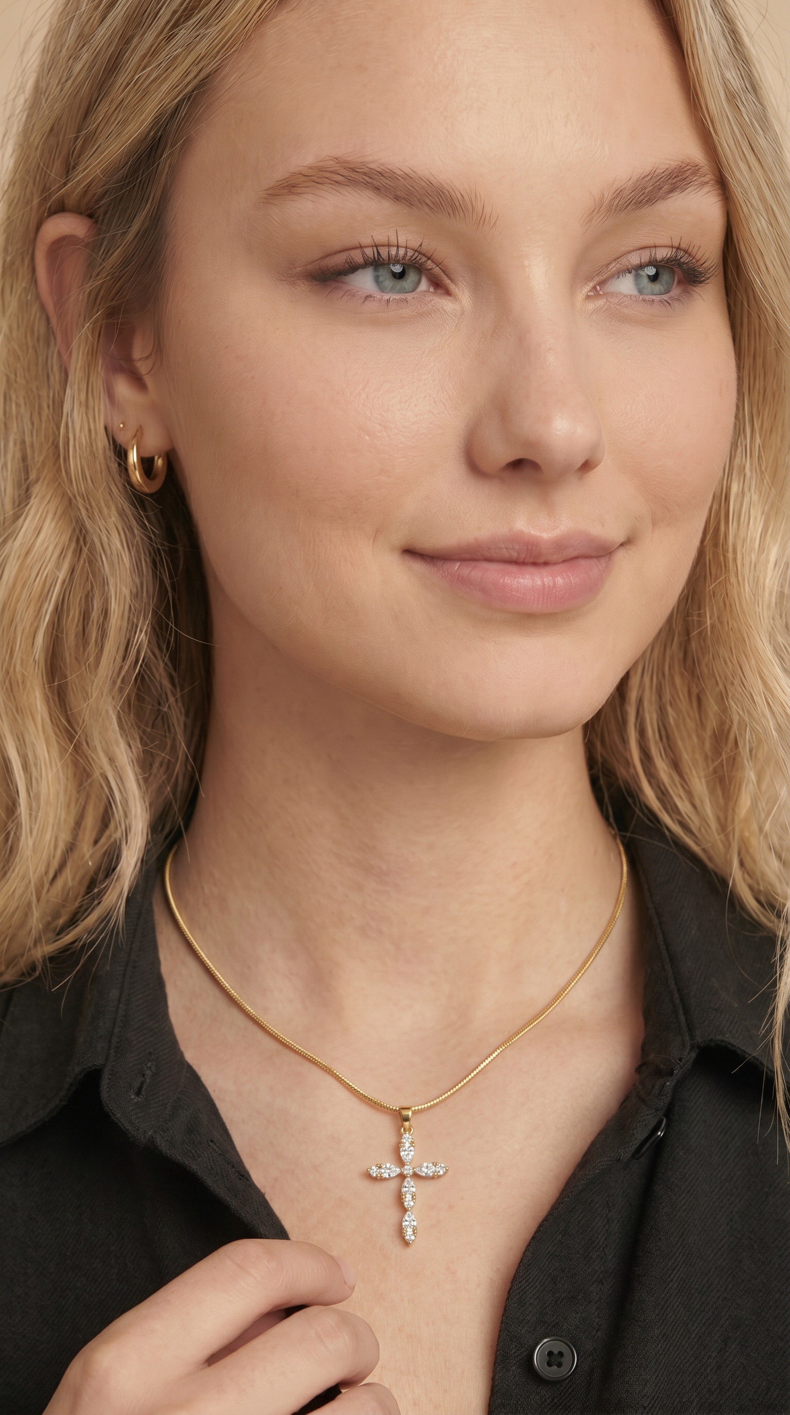 Dames kruis ketting | Goud – Crown of Light