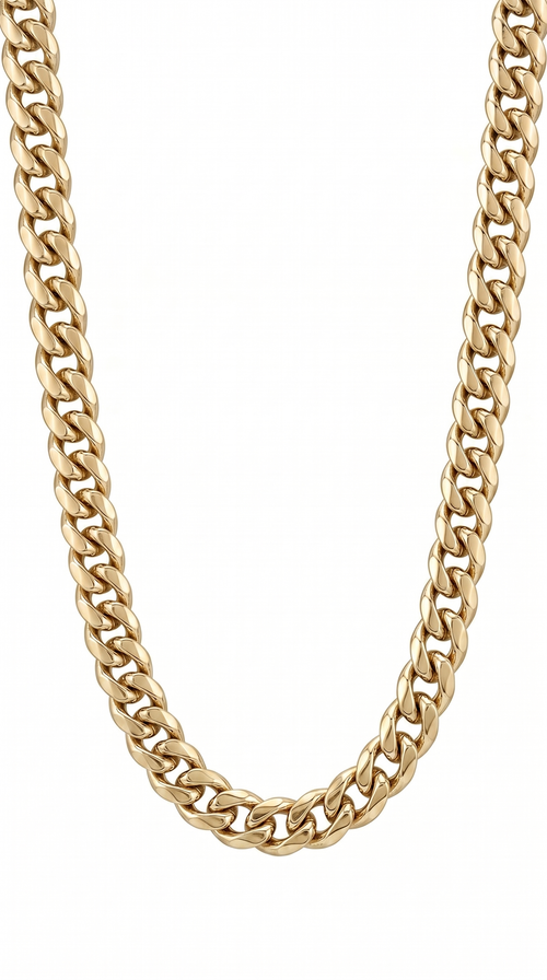 Heren cuban ketting 6mm 55cm | Goud - Anchor