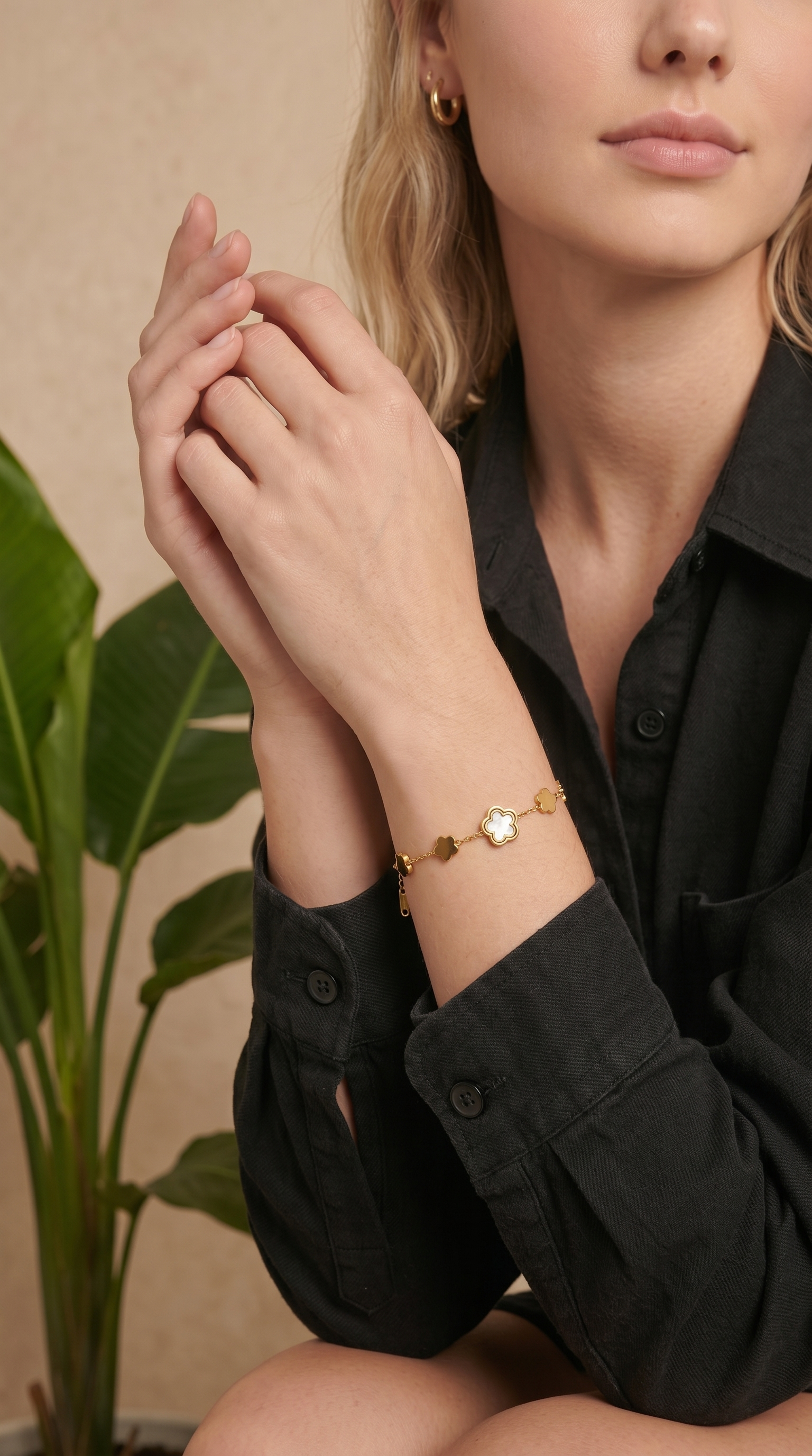 Dames bloem armband | Goud - Lily of grace
