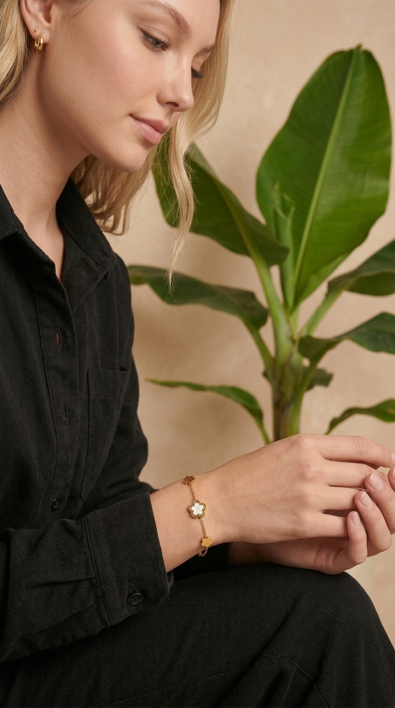 Dames bloem armband | Goud - Lily of grace