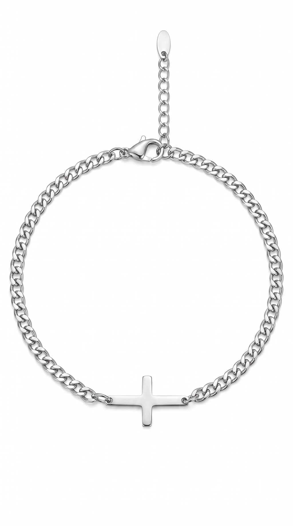 Heren kruis armband | Zilver – Disciple