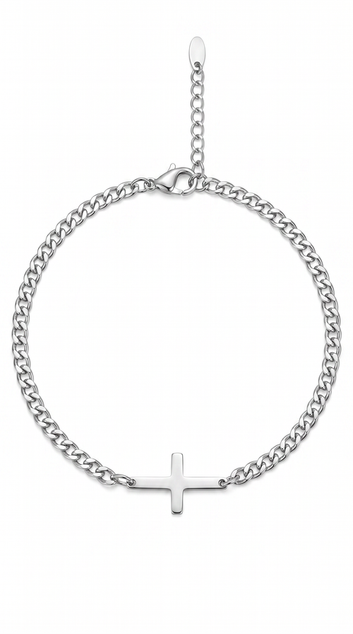 Heren kruis armband | Zilver – Disciple
