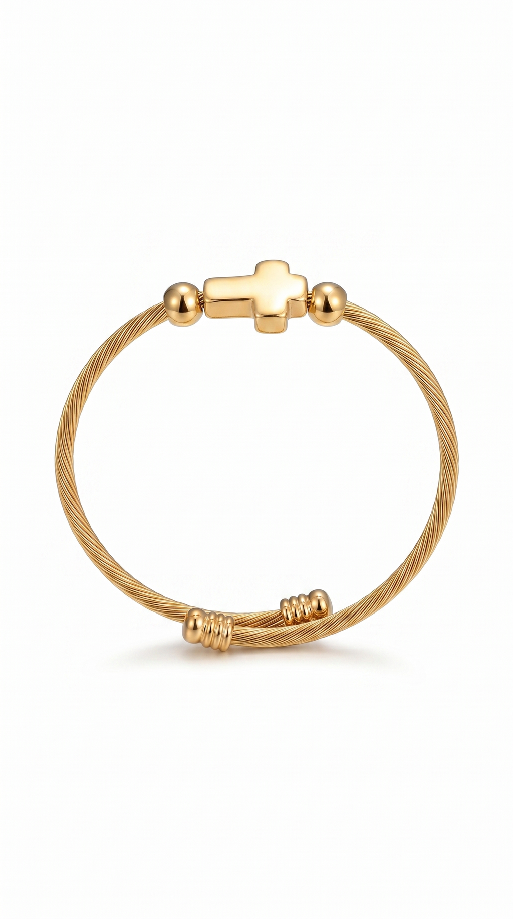 Heren kruis armband | Titanium Goud – Crucible